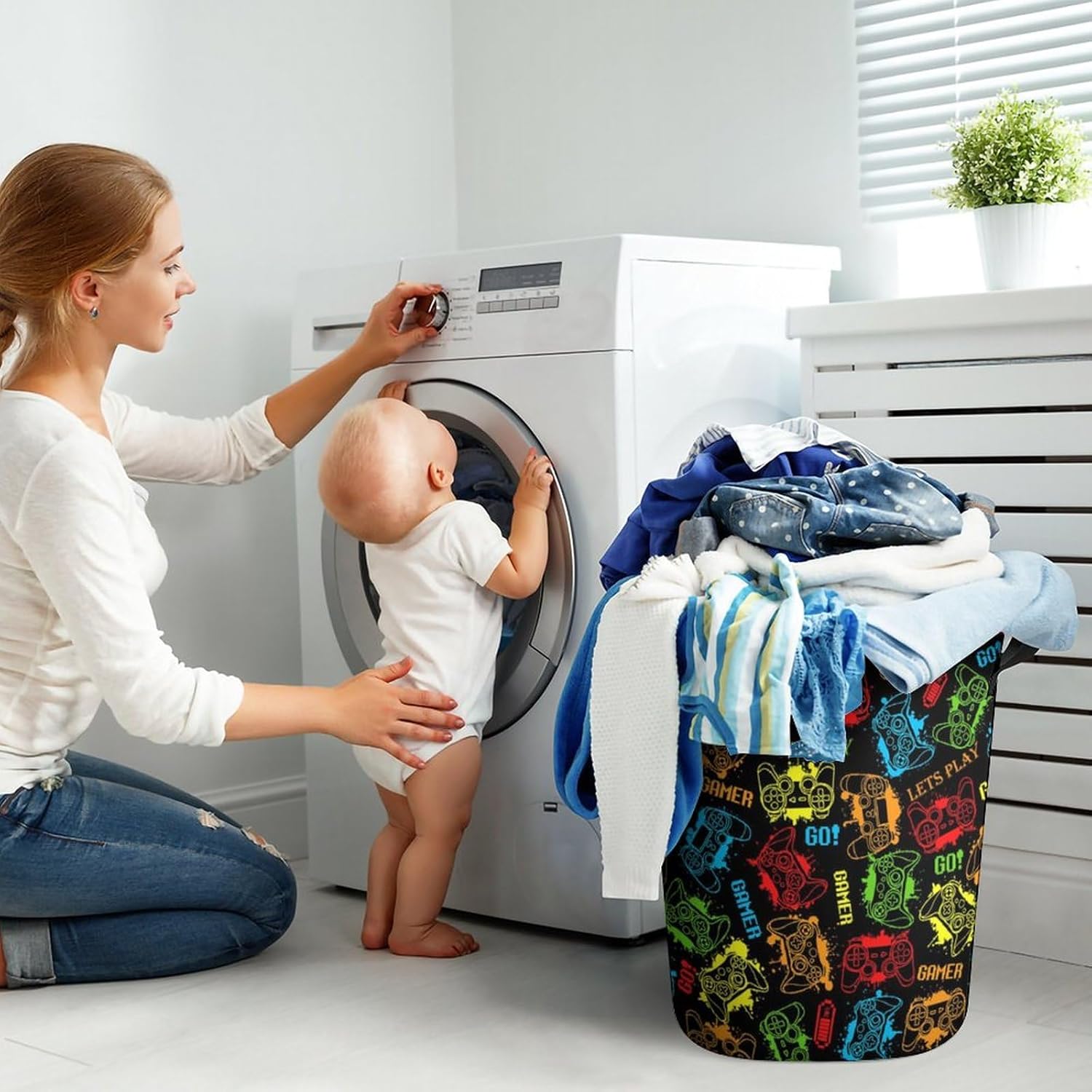 Game ThemeBEST Laundry Basket Stylish Storage for Gamers Boys More