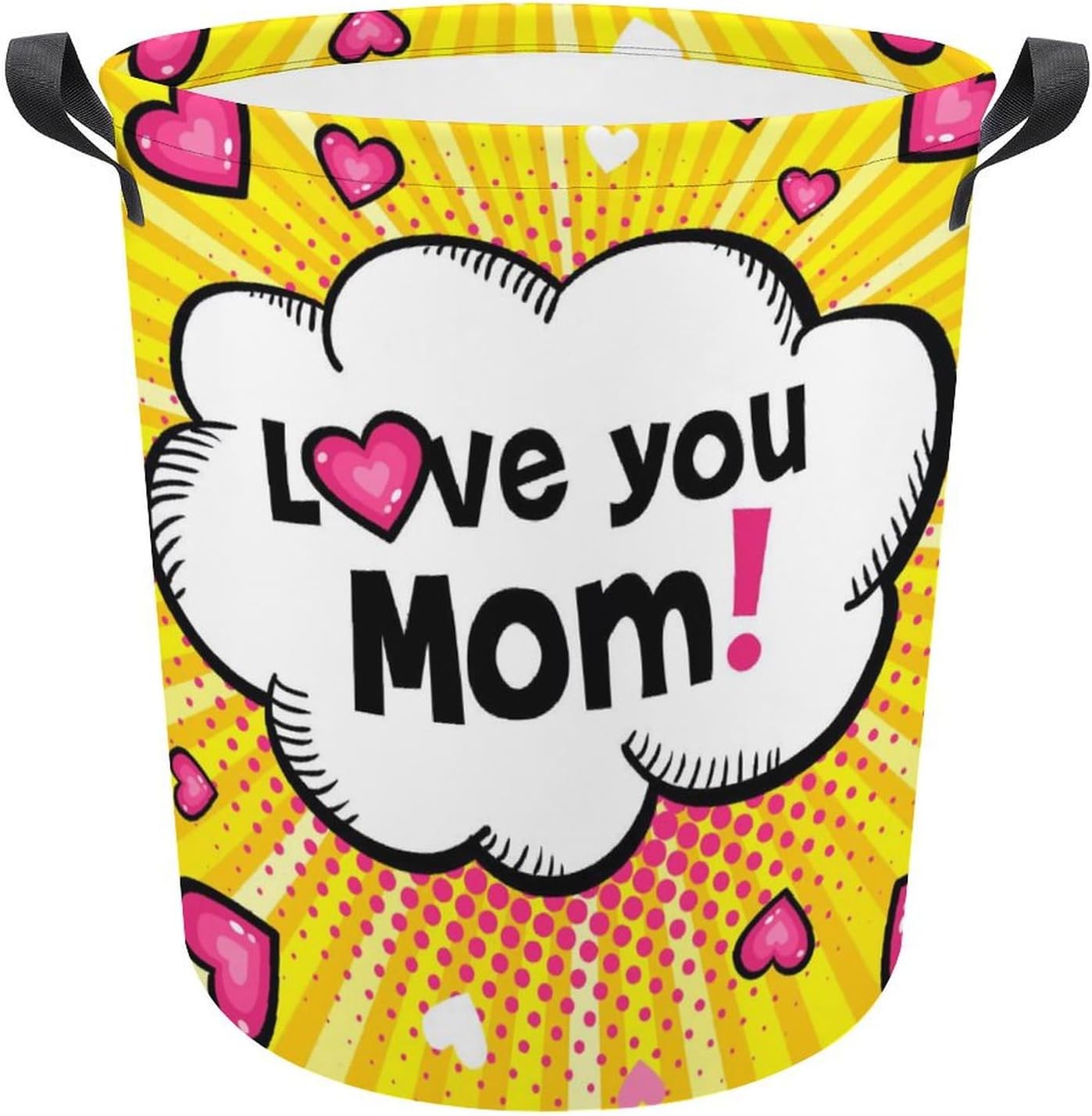 Love You Mom Collapsible Laundry Basket