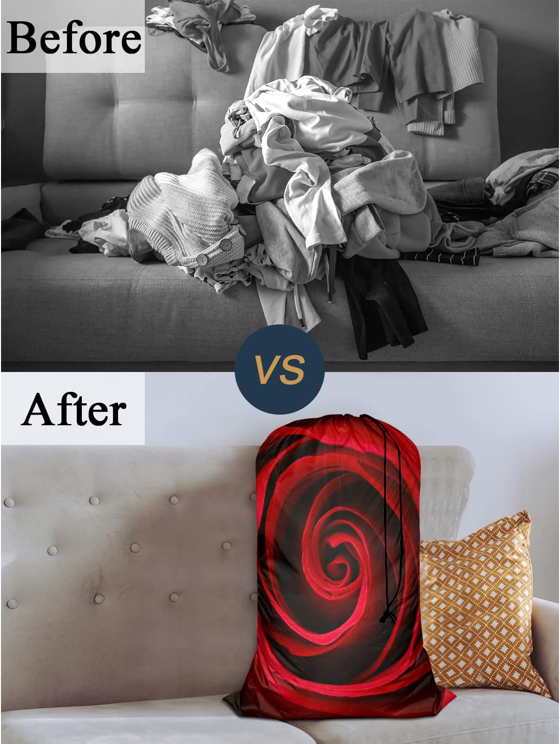 Swono Red Rose Extra Heavy Duty Laundry Bag X-Large