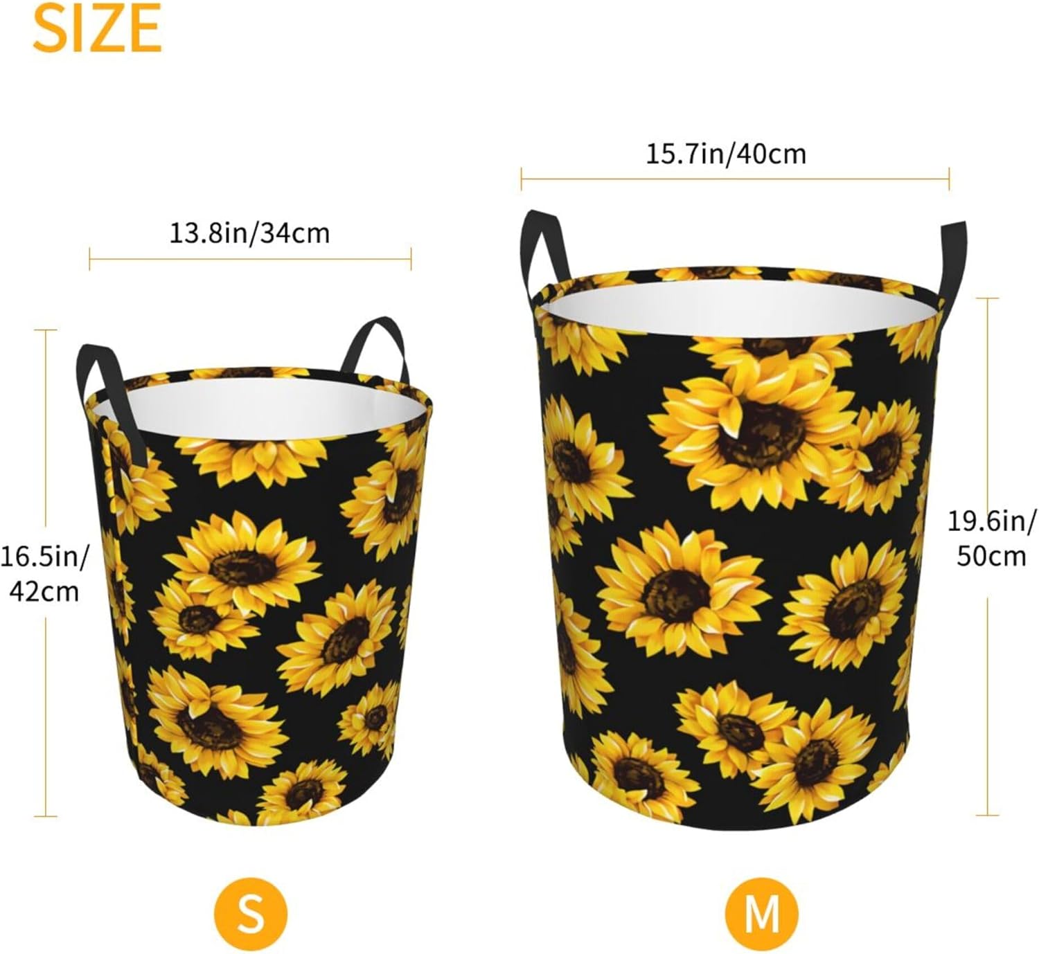 Sunflower Folding Laundry Basket - Durable Waterproof Organizer for Home Car