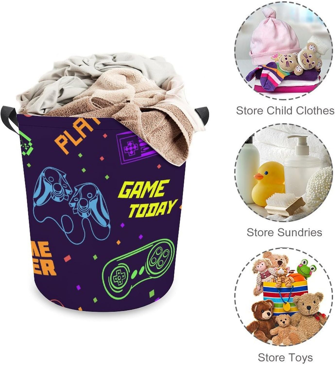 Game Seamoose Patterned Storage Basket for Kids and Adults