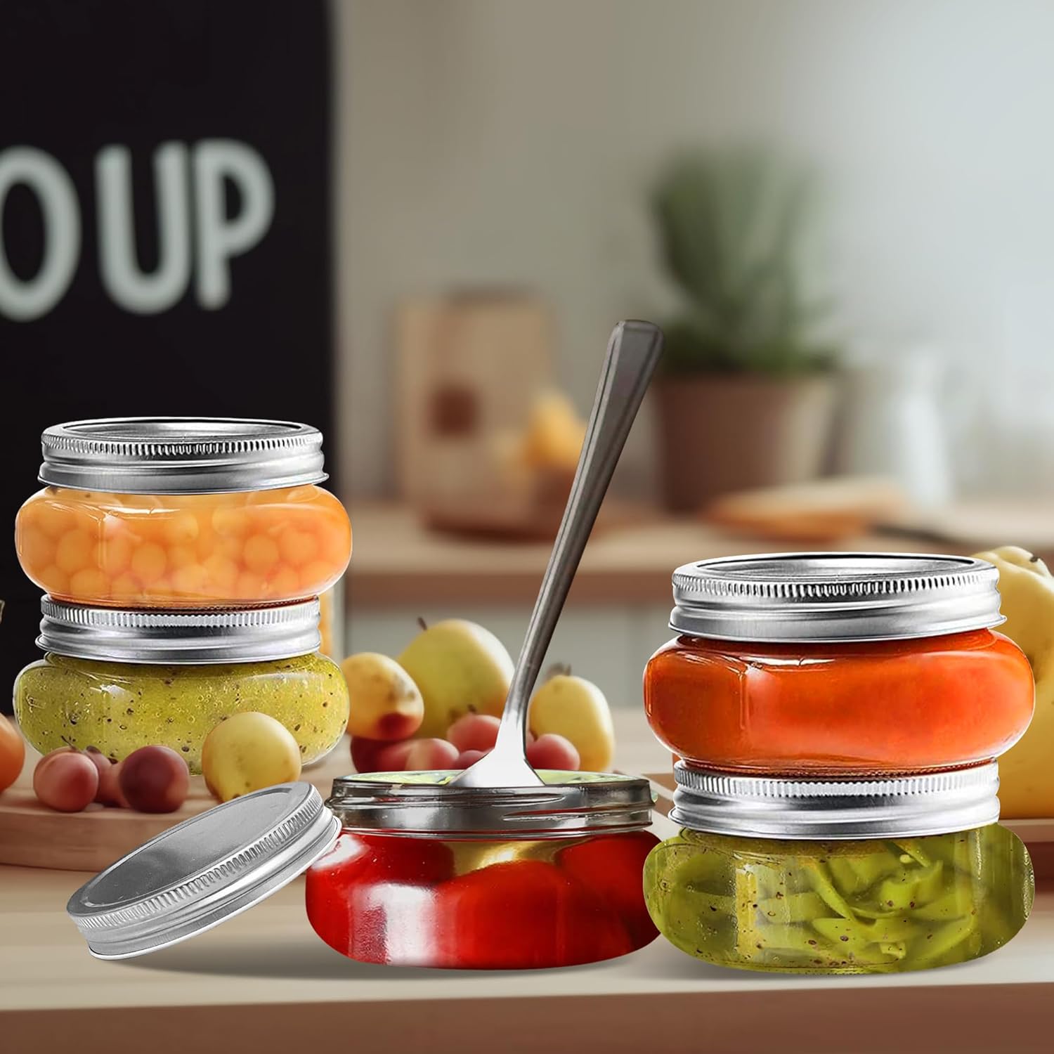 Perfect for PicklingWide Mouth Mason Jar Set of 8 oz