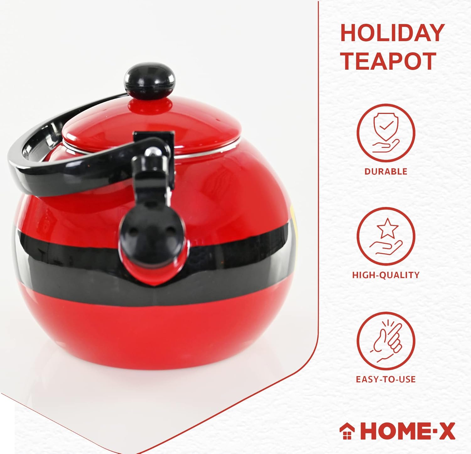 Home-X Santa Claus Whistling Tea Kettle Christmas Gift