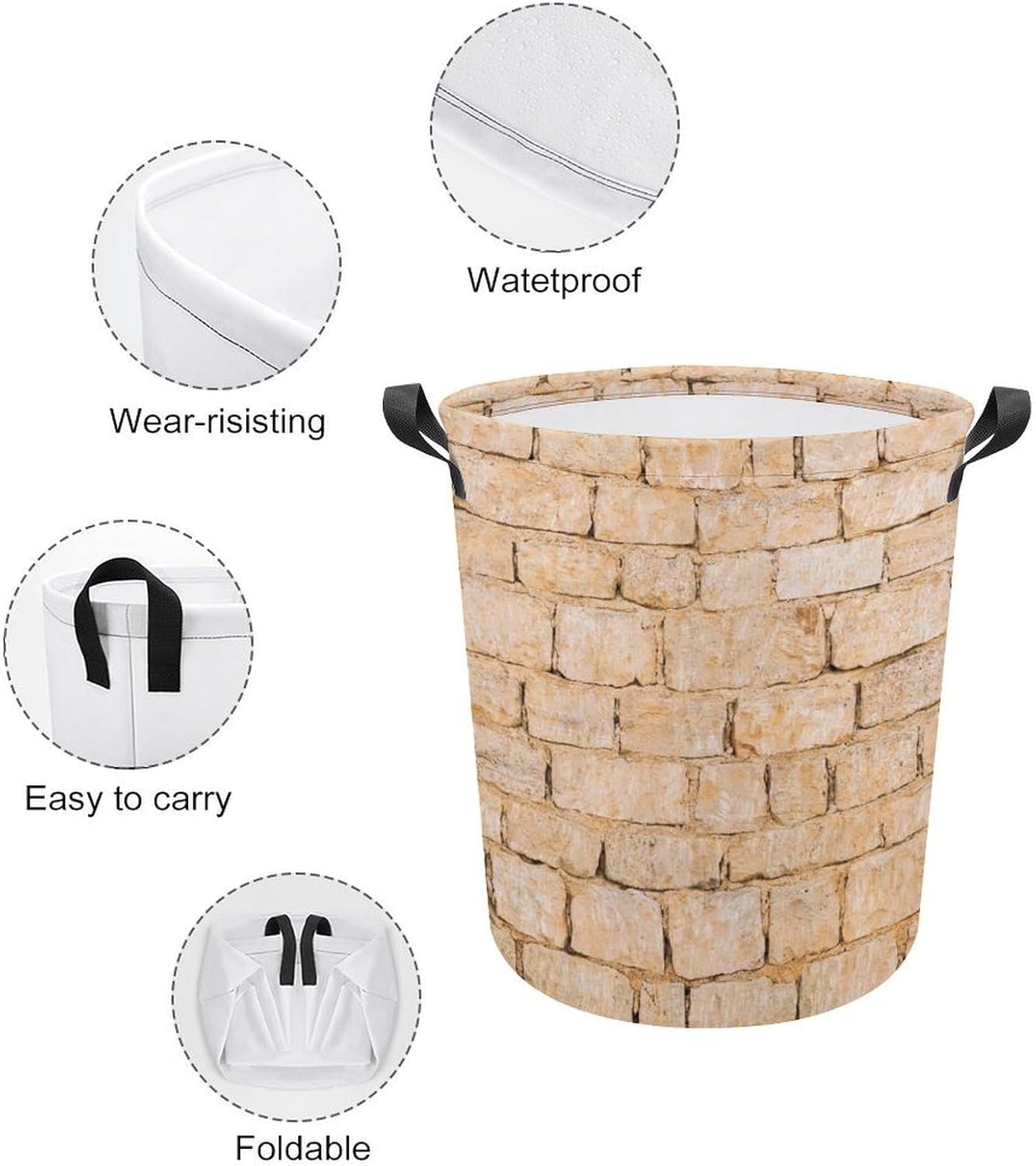 MEIKKO Waterproof Laundry Baskets with Handles