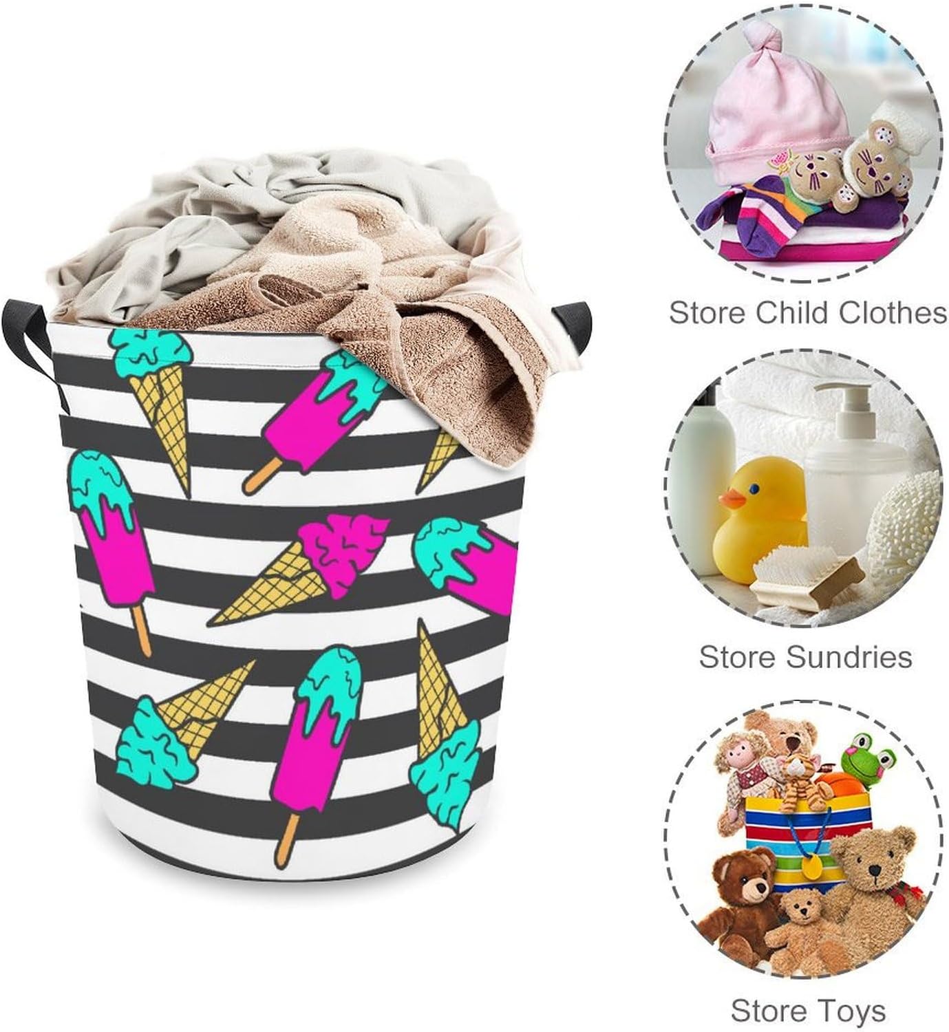 Compact Colorful Summer Laundry Hamper