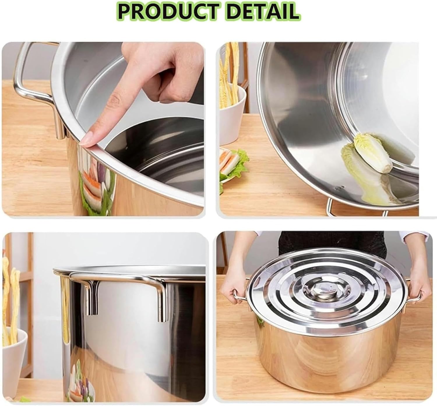 Wzglod Stainless Steel Soup Pan Set with Divider and Colander Strainer