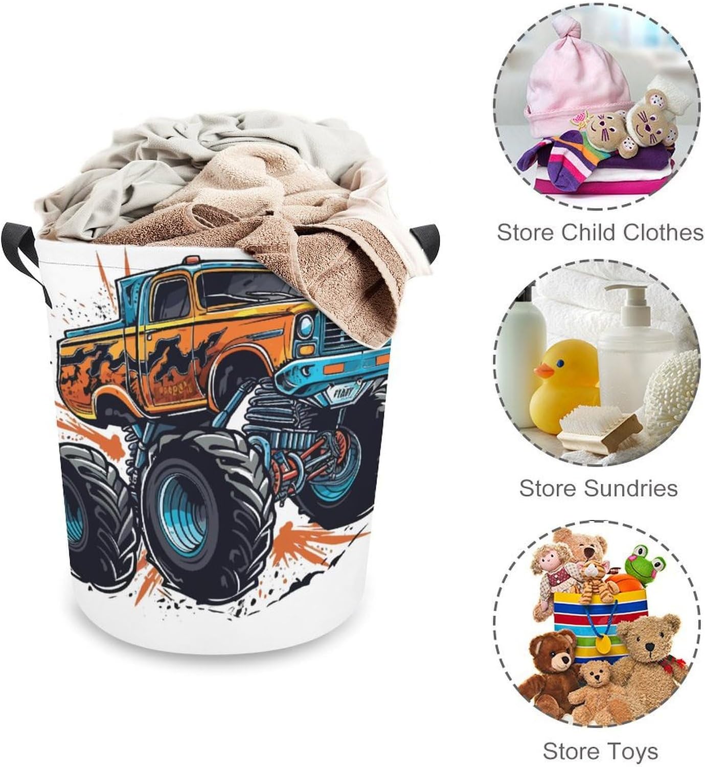 Monster Truck Laundry Hamper