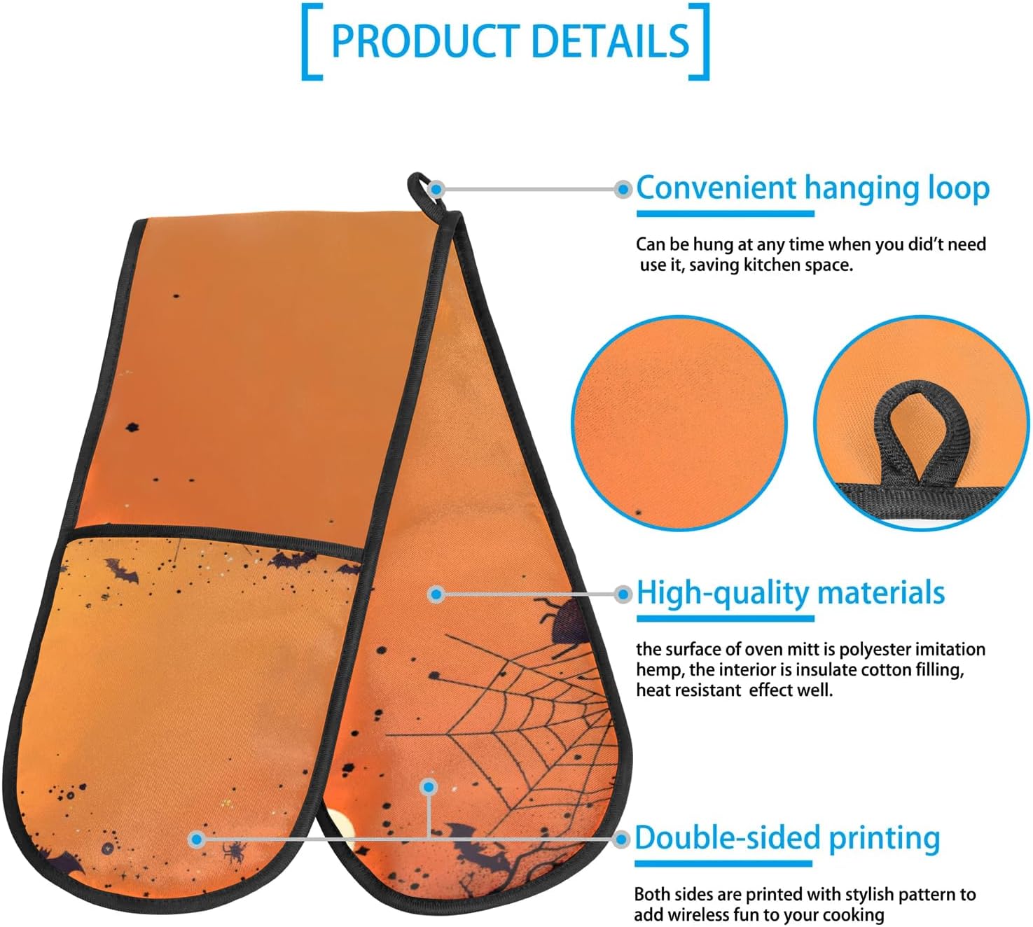 Gublec Halloween Spooky Web Oven Mitts