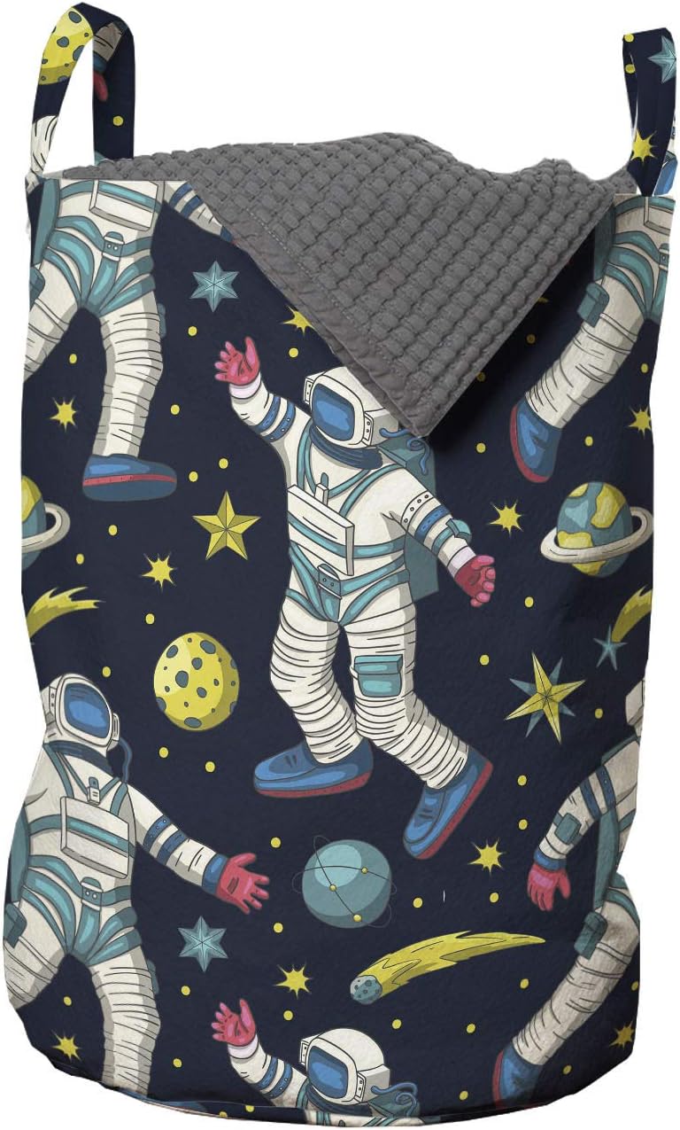 Ambesonne Outer Space Laundry Bag Astronaut Galactic Design Stain-Resistant Machine Washable