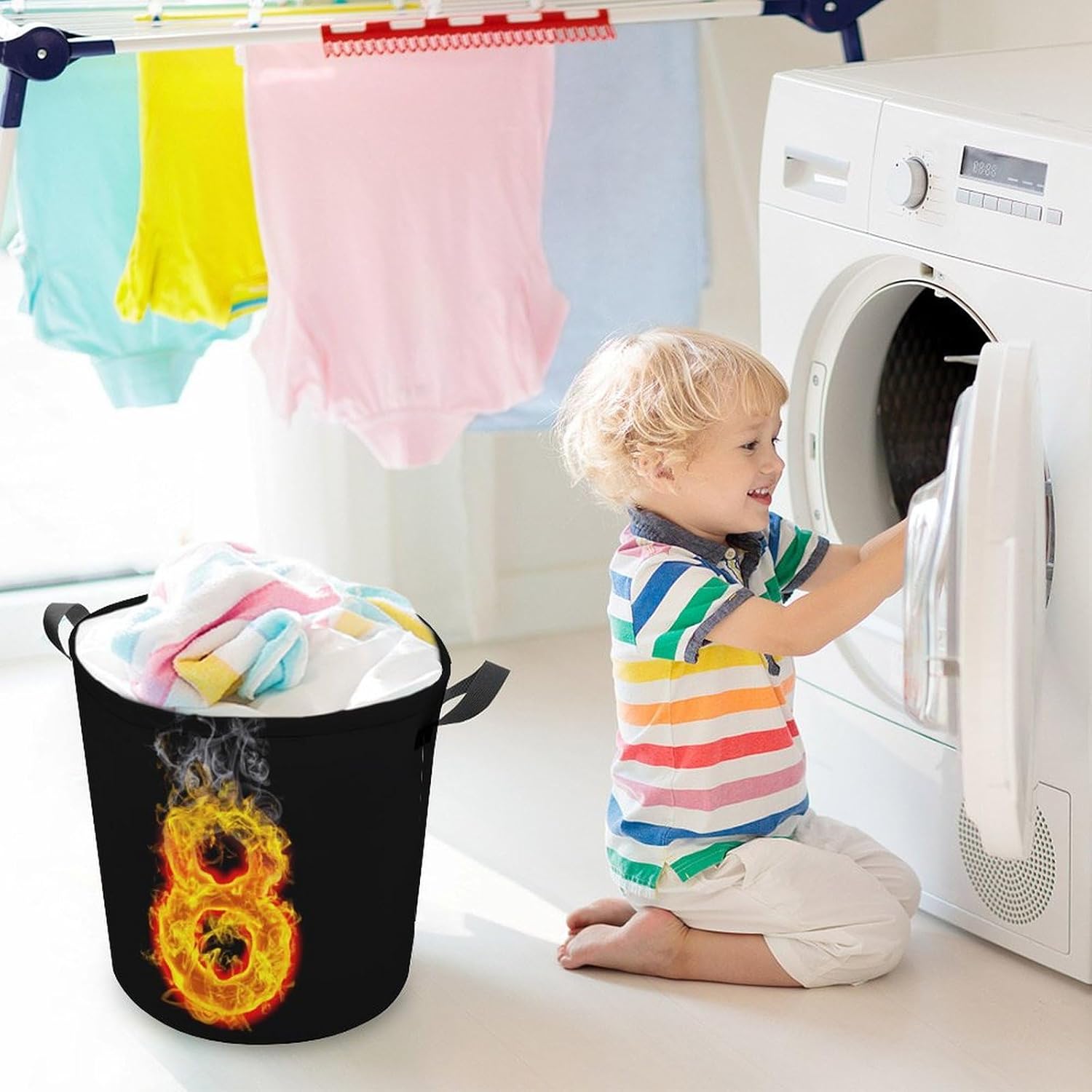 Fire Number 8 waterproof laundry hamper