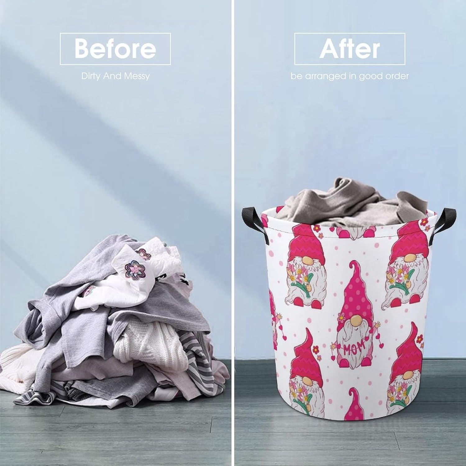 MEIKKO Collapsible Laundry Hamper for Family Storage