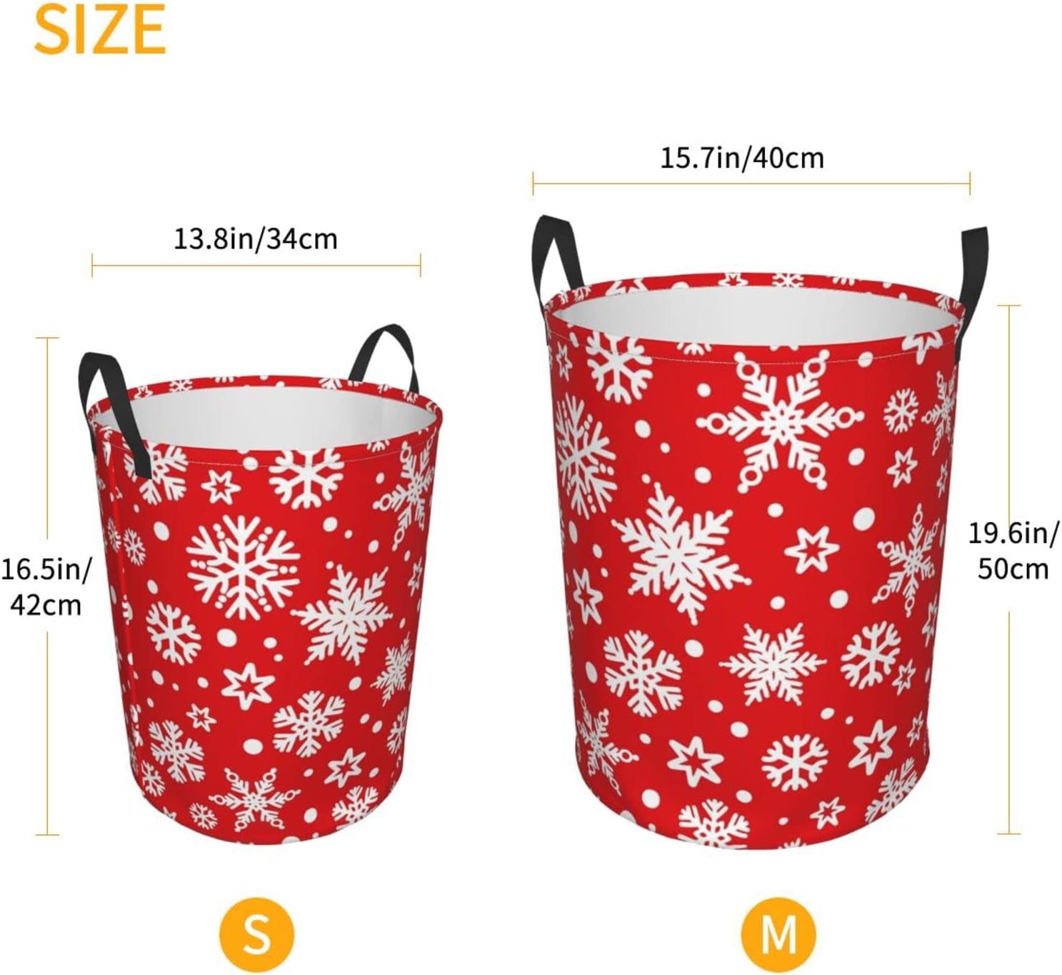 AFHYZY Snowflake Laundry Hamper - Collapsible with Handles Easy Carry Durable Storage Basket