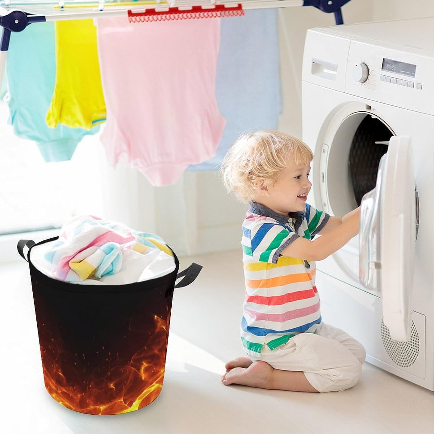 Meiko Flames Blazing Laundry Hamper