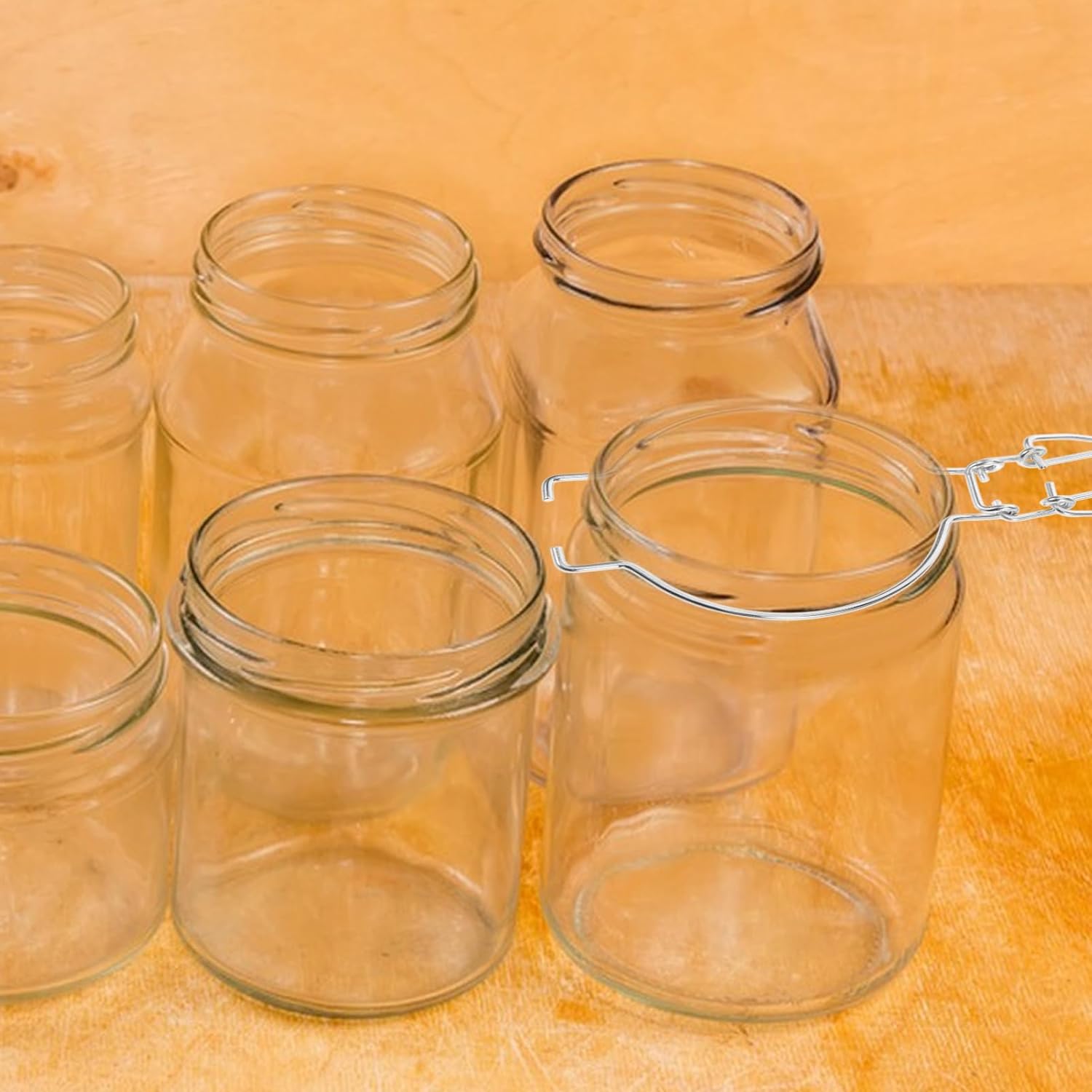 HOLIDYOYO Glass Jar Wire Clamp 10pcs Silver Stainless Steel