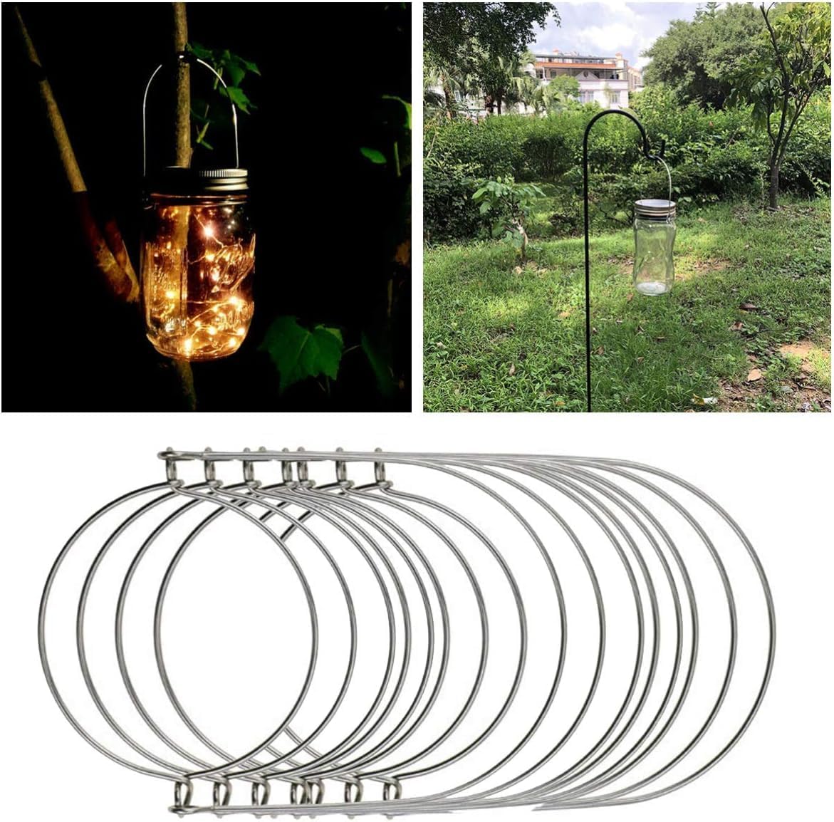 Premium Stainless Steel Mason Jar Wire Hangers Hanging Cables for Mason Jars