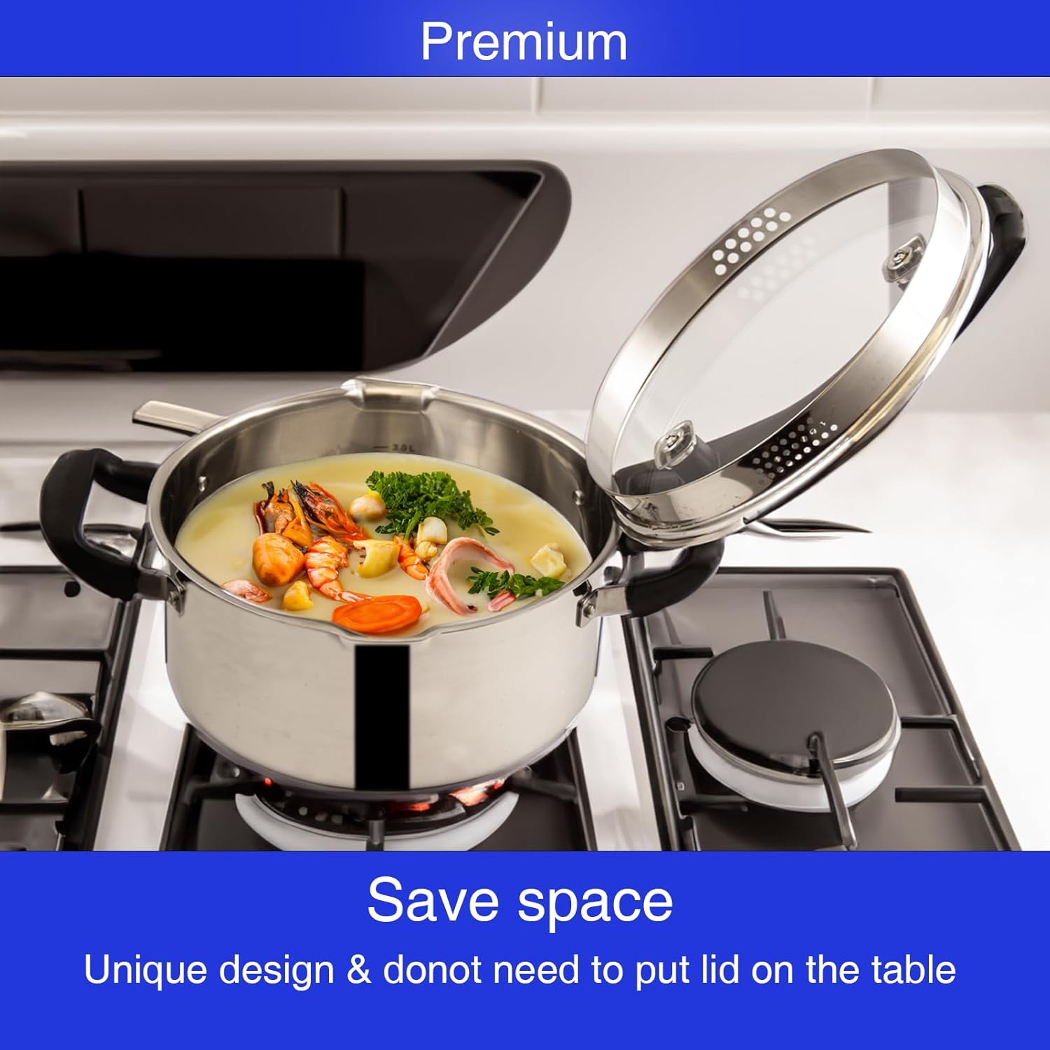 Stainless Steel Cookware Pasta Pot Durable dishwasher-safe