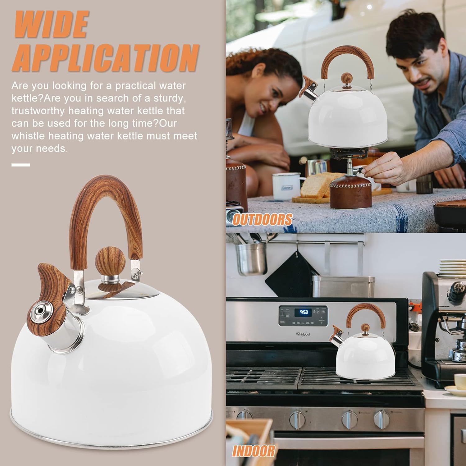 Ergonomic Whistling Tea Kettle with Handle for Easy Use