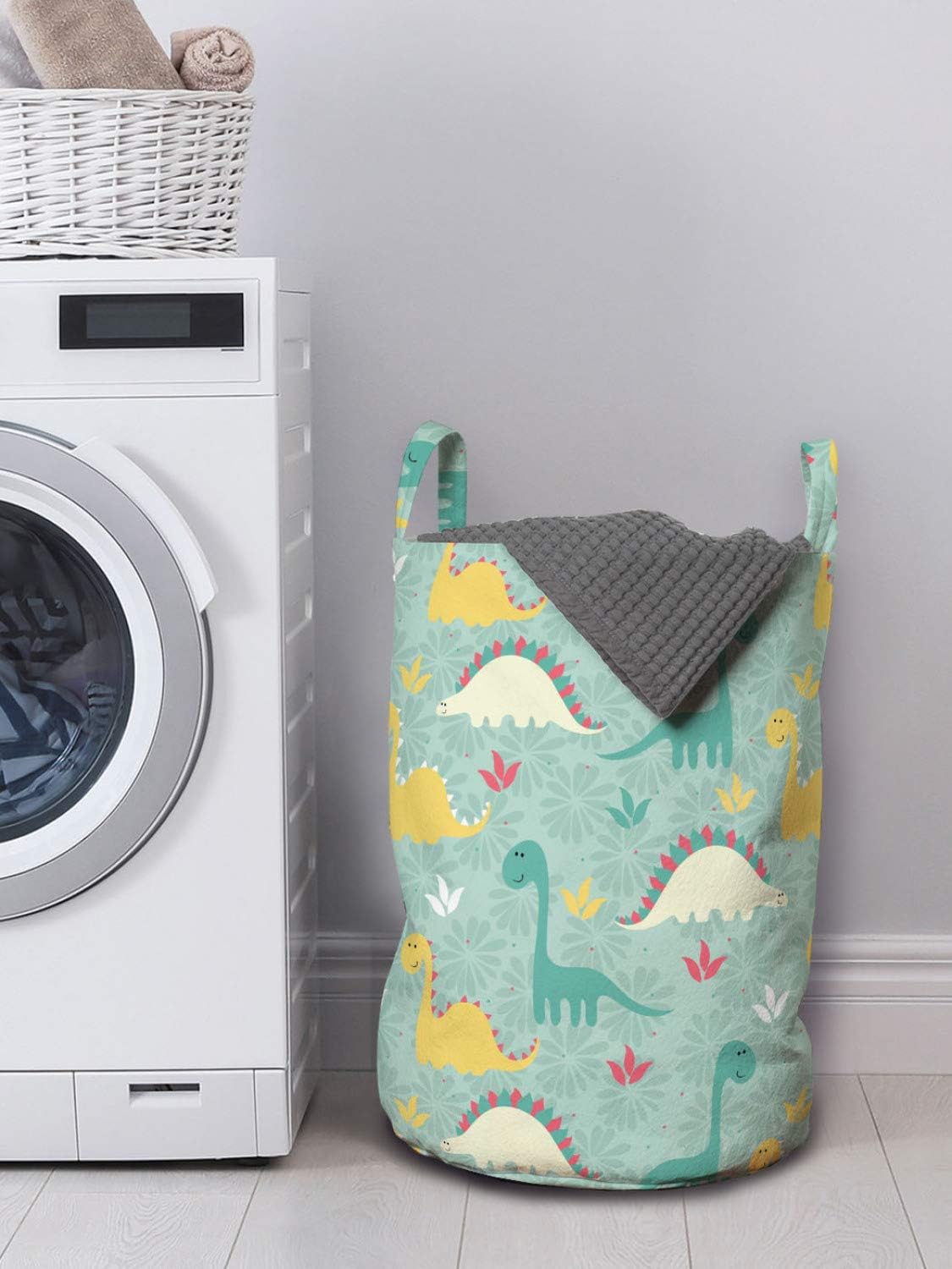 Ambesonne Dinosaur Party Laundry Bag