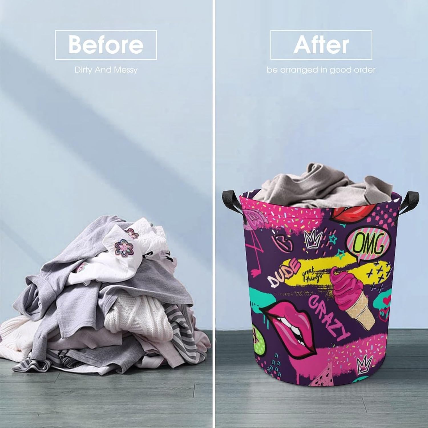 Cool Lips Ice Cream Laundry Hamper - Easy Storage Solution