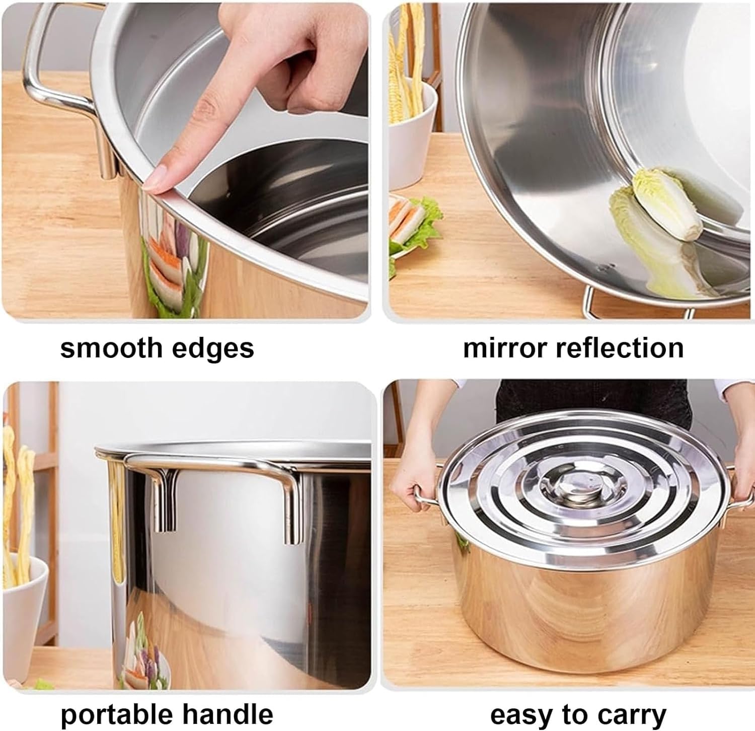 Stainless Steel Pasta Pot with 3 Holes and Lids