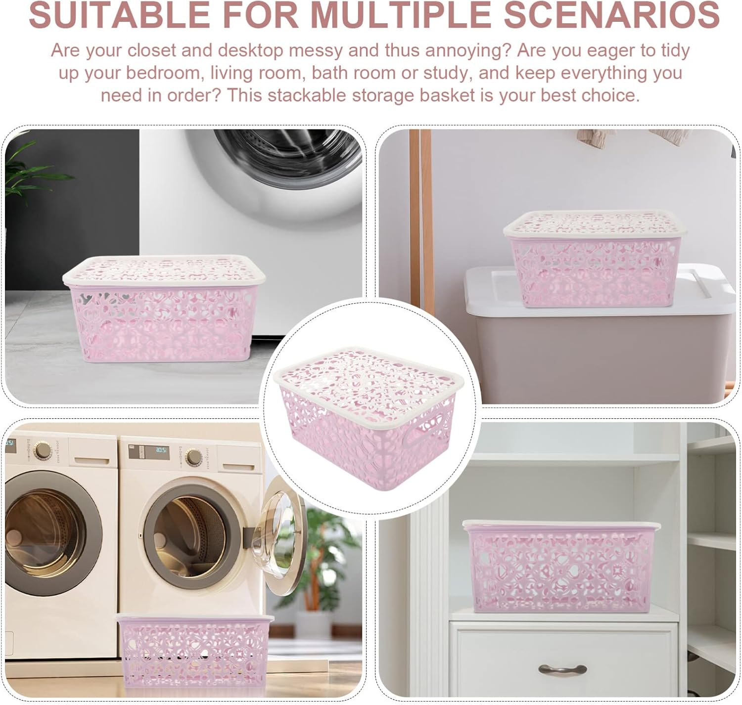MAGICLULU Plastic Storage Bin Cube