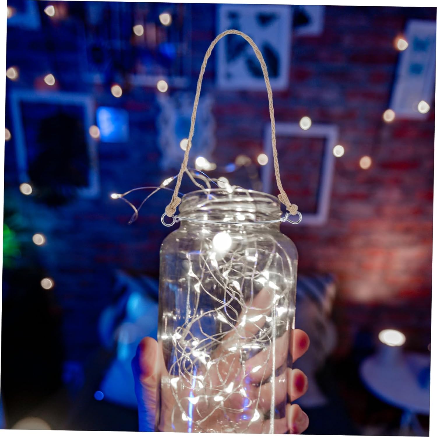VOSAREA 5PCS Mason Jar Hangers with Rope Handle