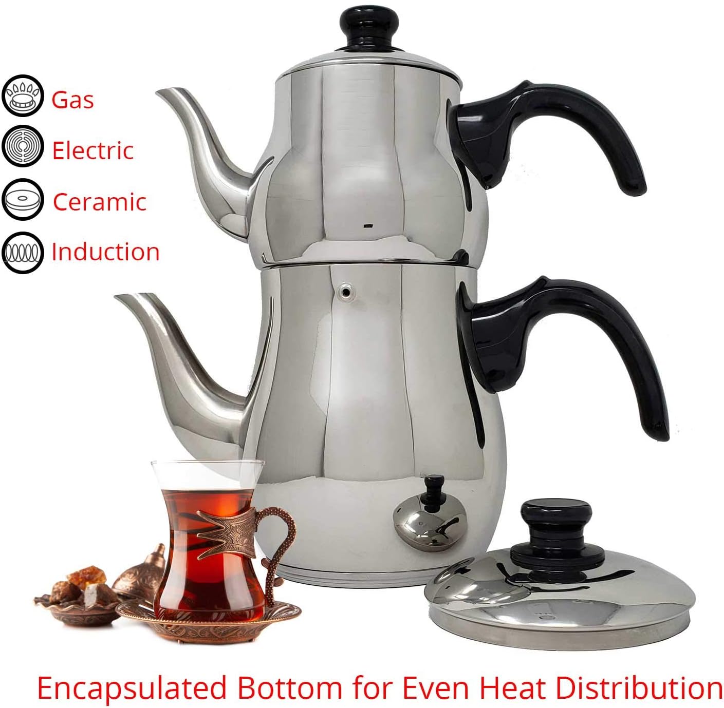 LavoHome Turkish Double Tea Kettle 11L