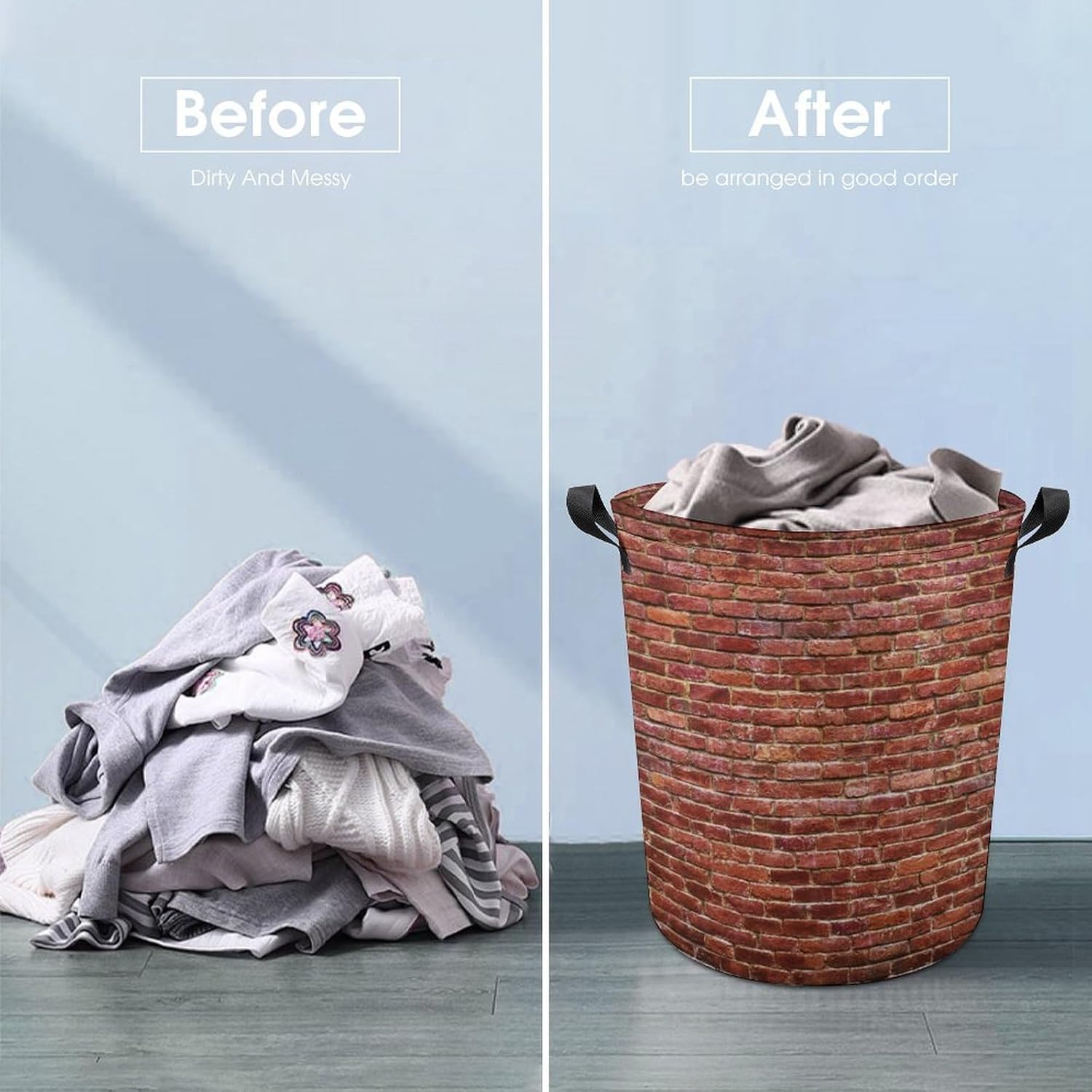 Red Brick Wall Laundry Hamper - Waterproof Toy Organizer