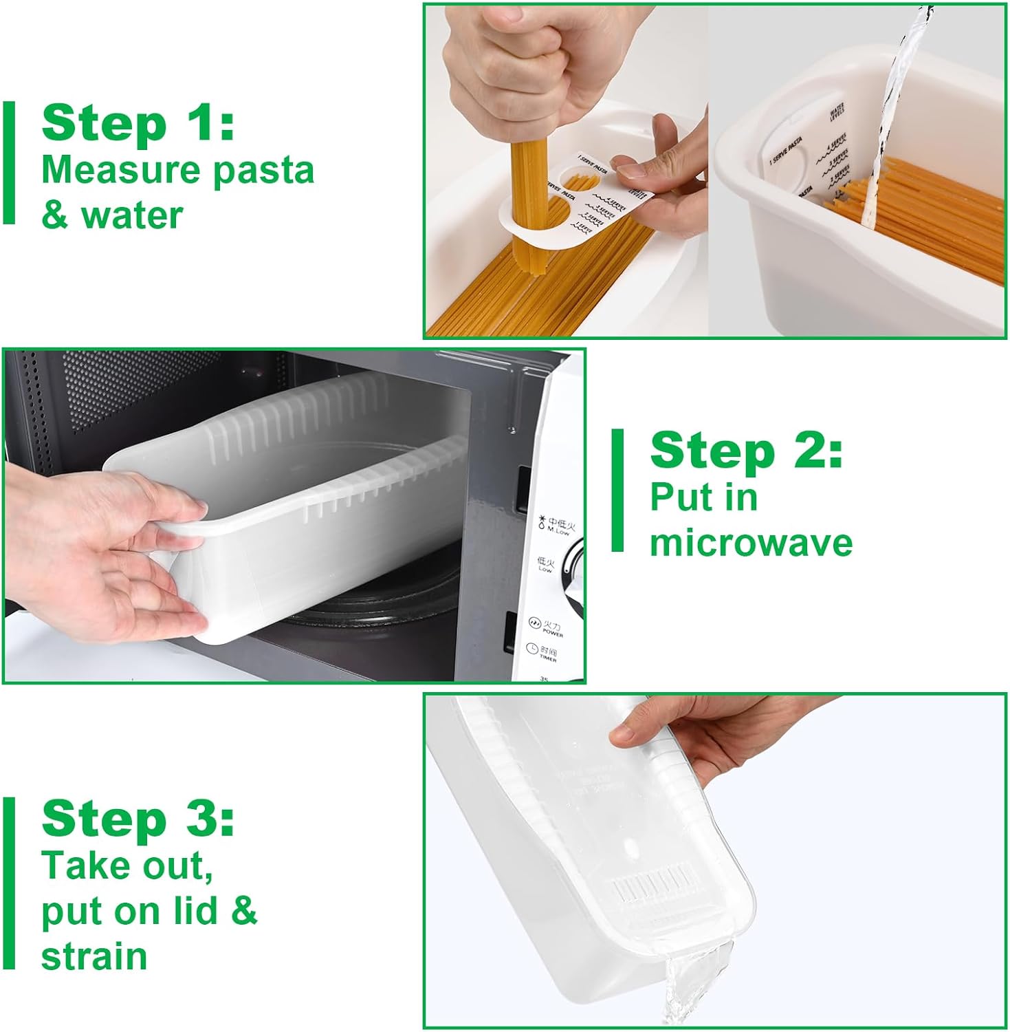 Potahouse Microwave Pasta Cooker with Strainer Lid