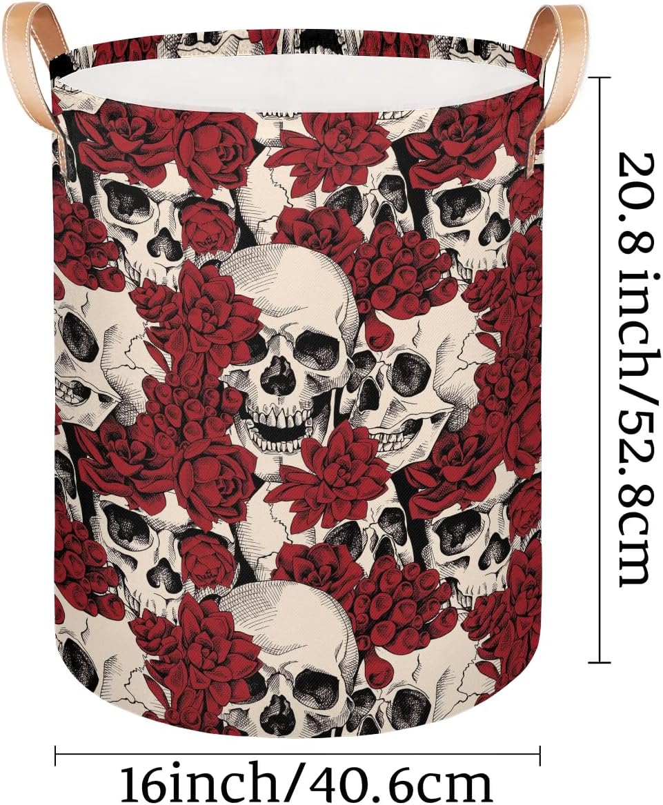 Gothic Sugar Skull Laundry Basket