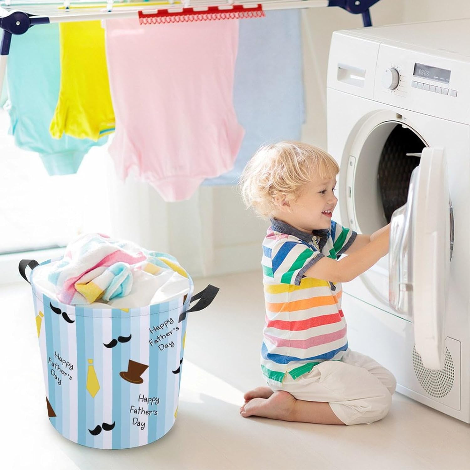 MEIKKO Tie Hat Laundry Hamper for Cleaners and Parents