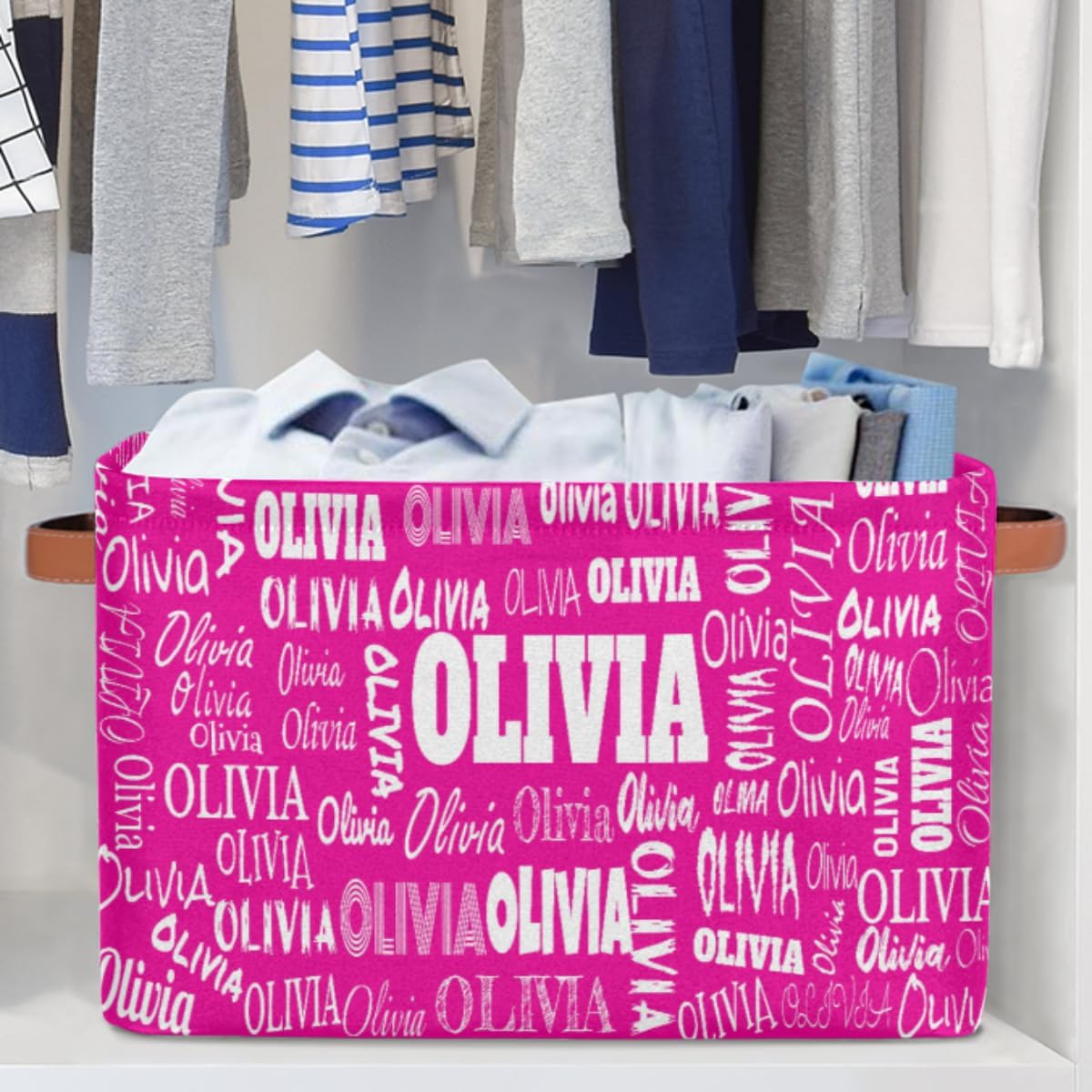 Personalized Foldable Storage Basket with Name