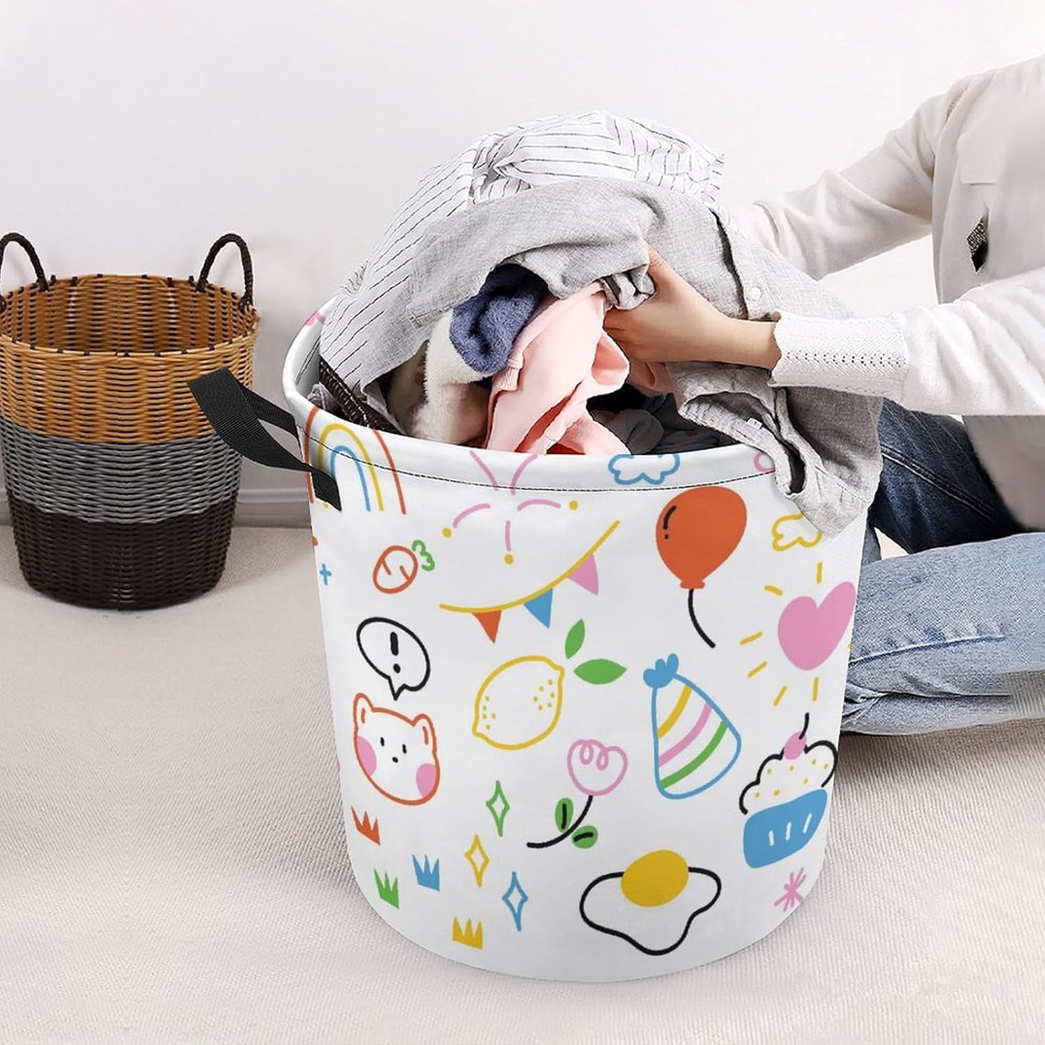 Cute Durable Animal Print Laundry Hamper