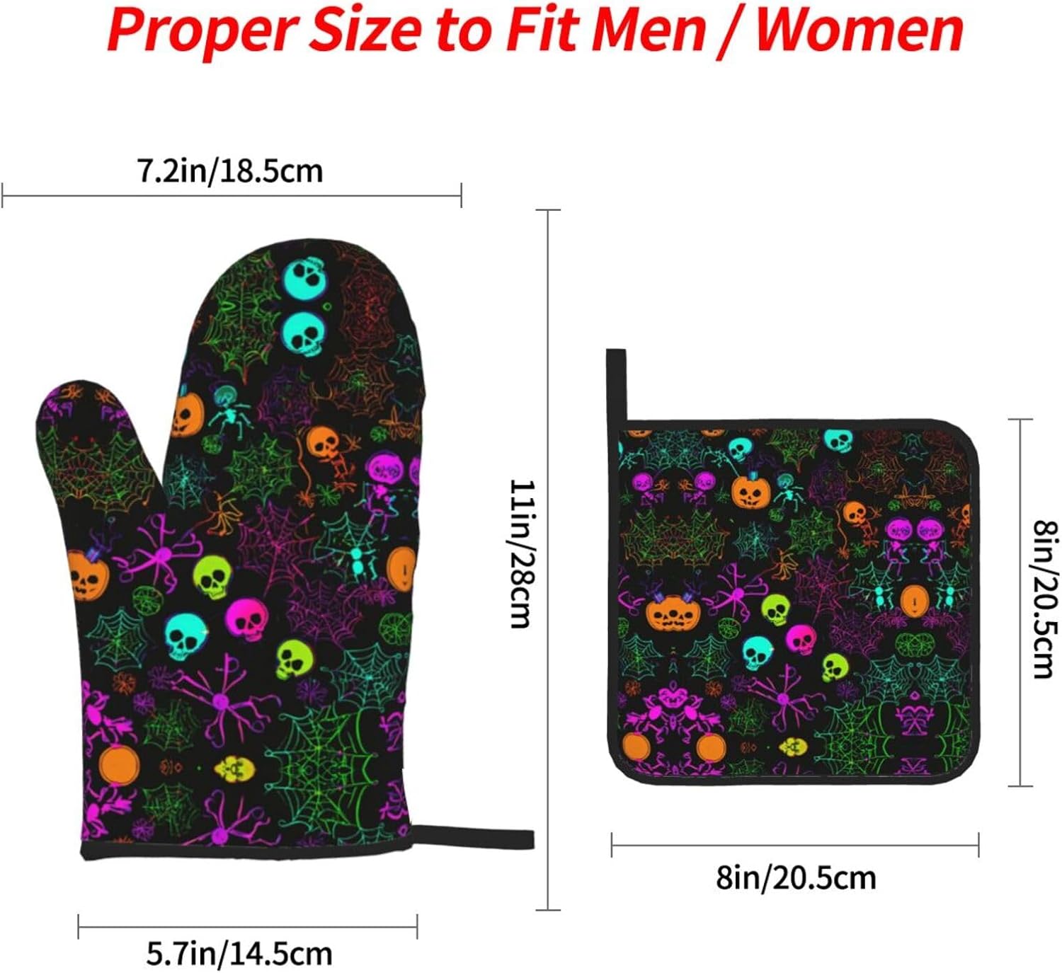 Halloween Oven Mitts Pot Holders Set