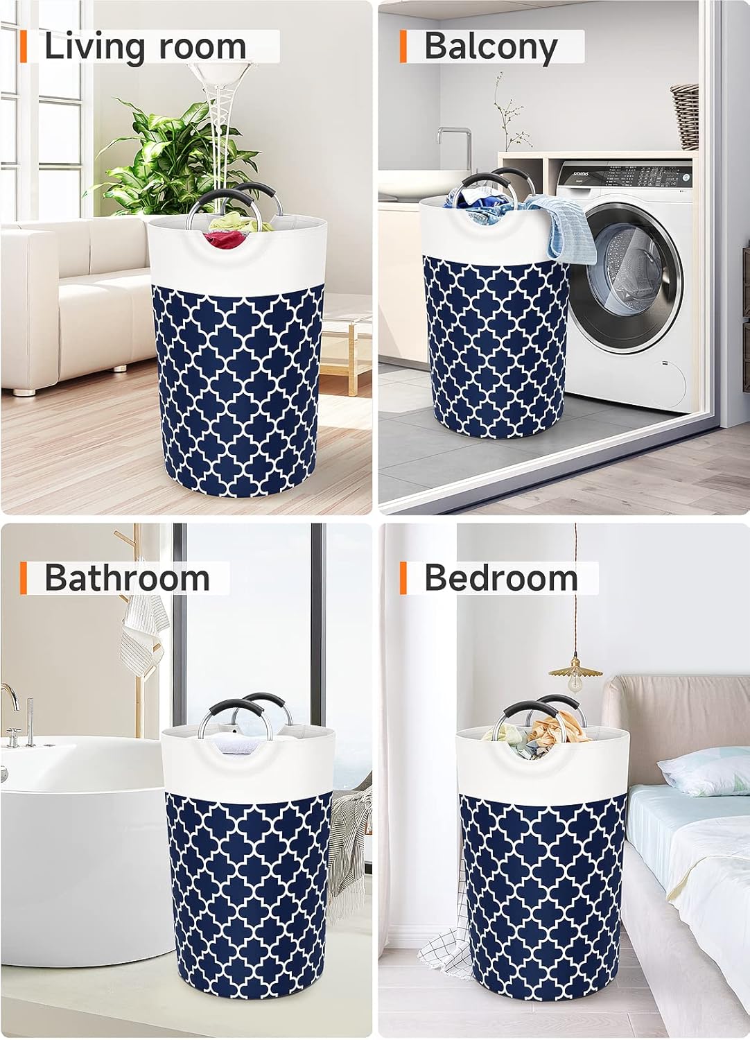 Fabspace Large Capacity Laundry Basket with Handles and Waterproof Lining