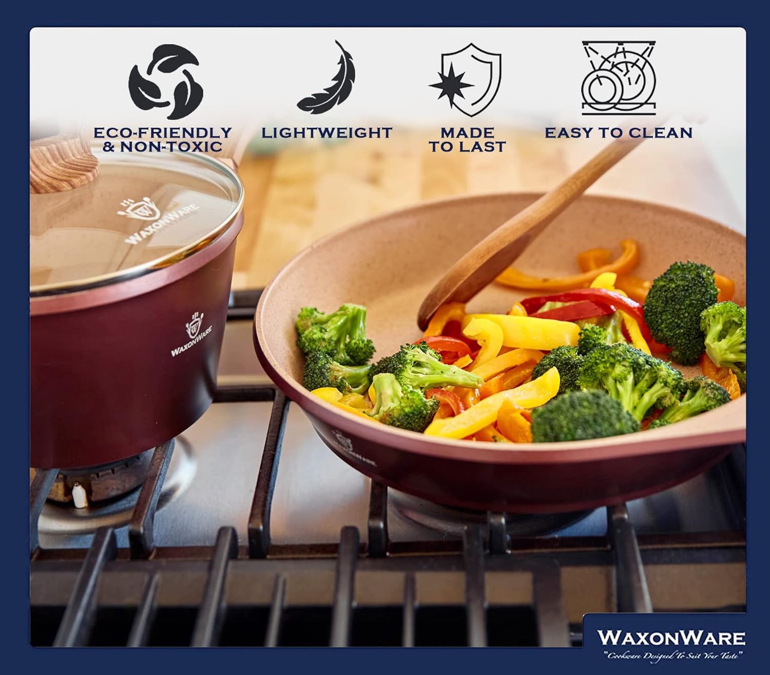 German Coated 7pc Kitchen Cookware Set