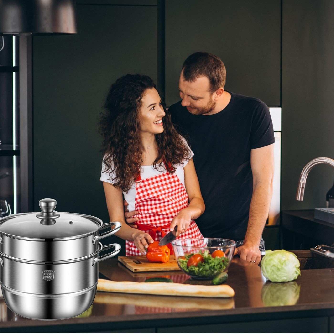 2-in-1 Cooking Pot for Stew Steam