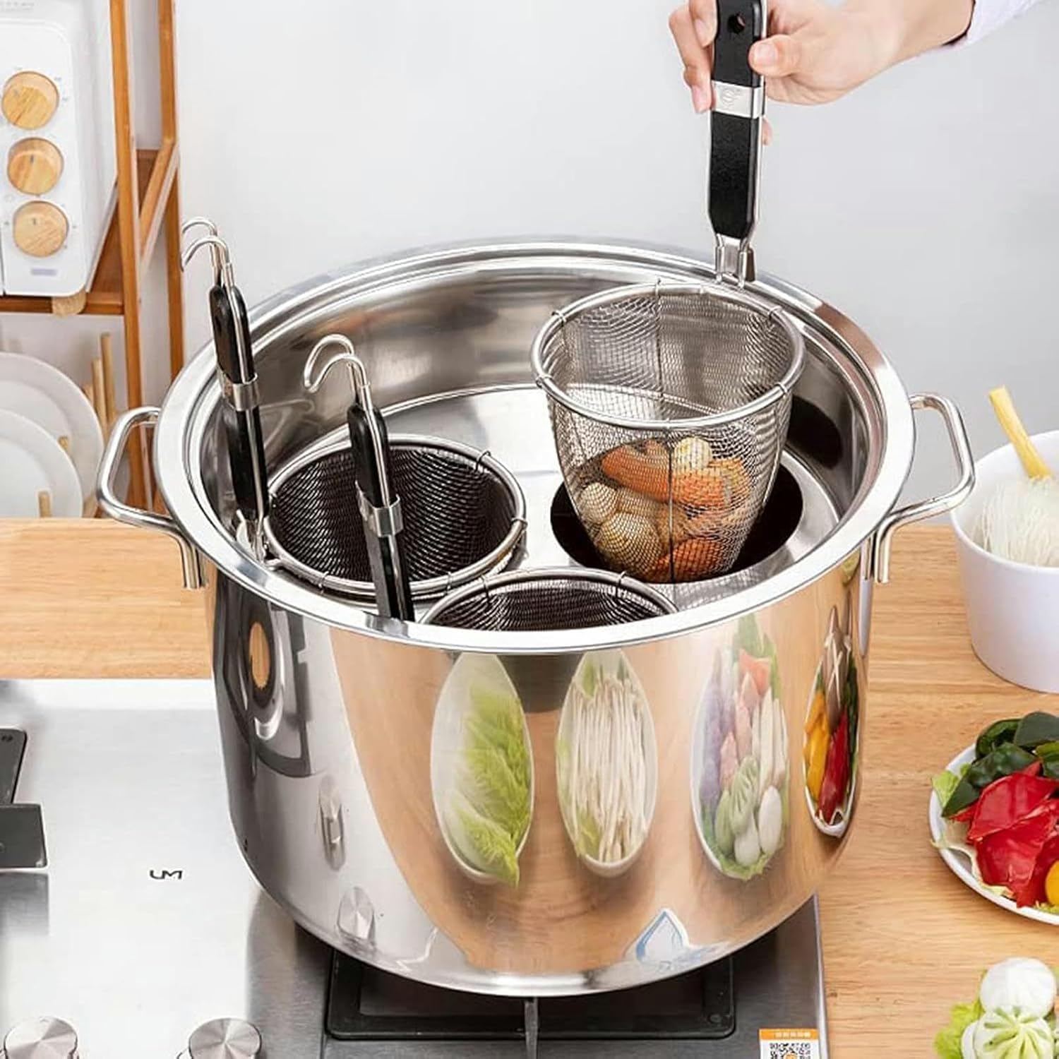 Stainless Steel Pasta Cooker Set Durable Multi-functional Cooking Pot