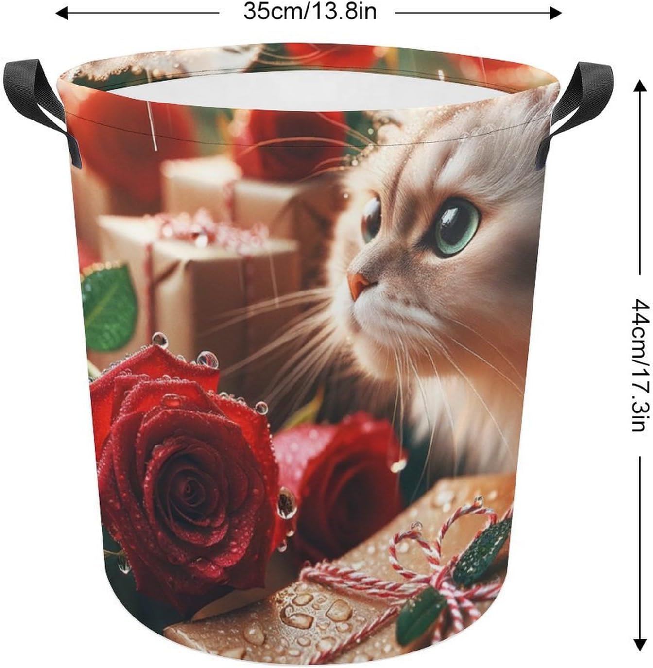 Raindrops Roses Collapsible Cat Laundry Basket