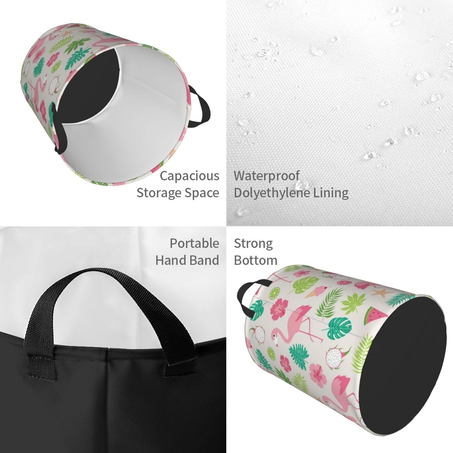 Tropical Animal Fruit Laundry Basket
