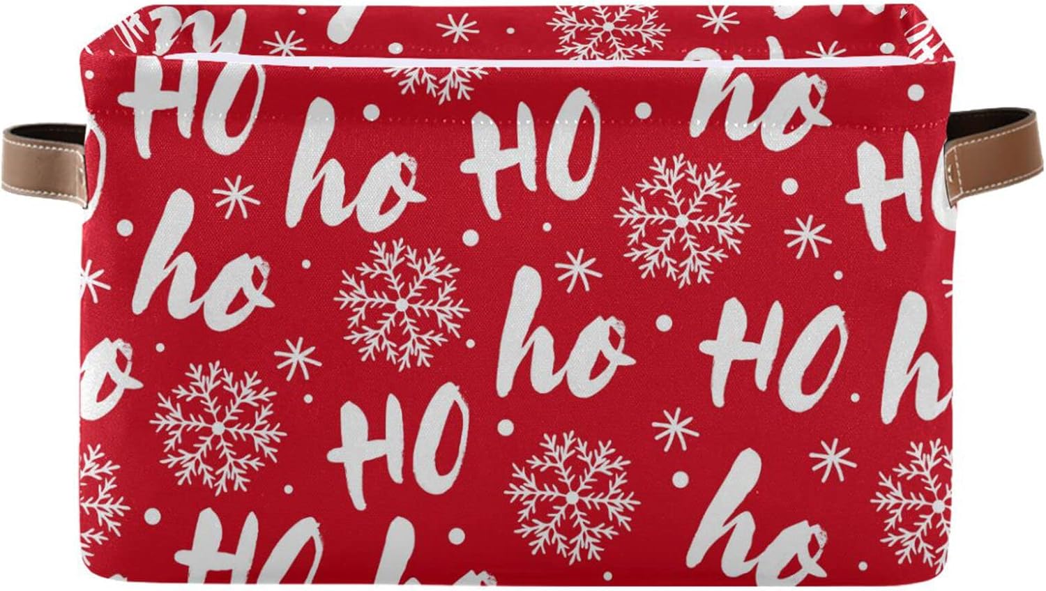 Ho White Christmas Storage Bin withHandles for Kids