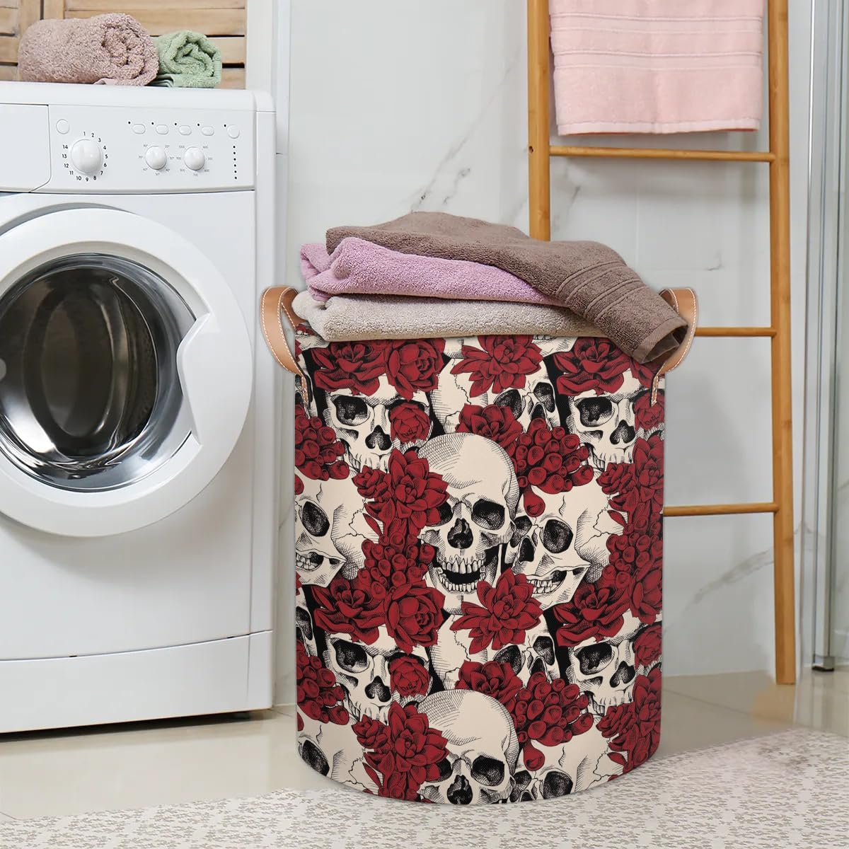 Gothic Sugar Skull Laundry Basket