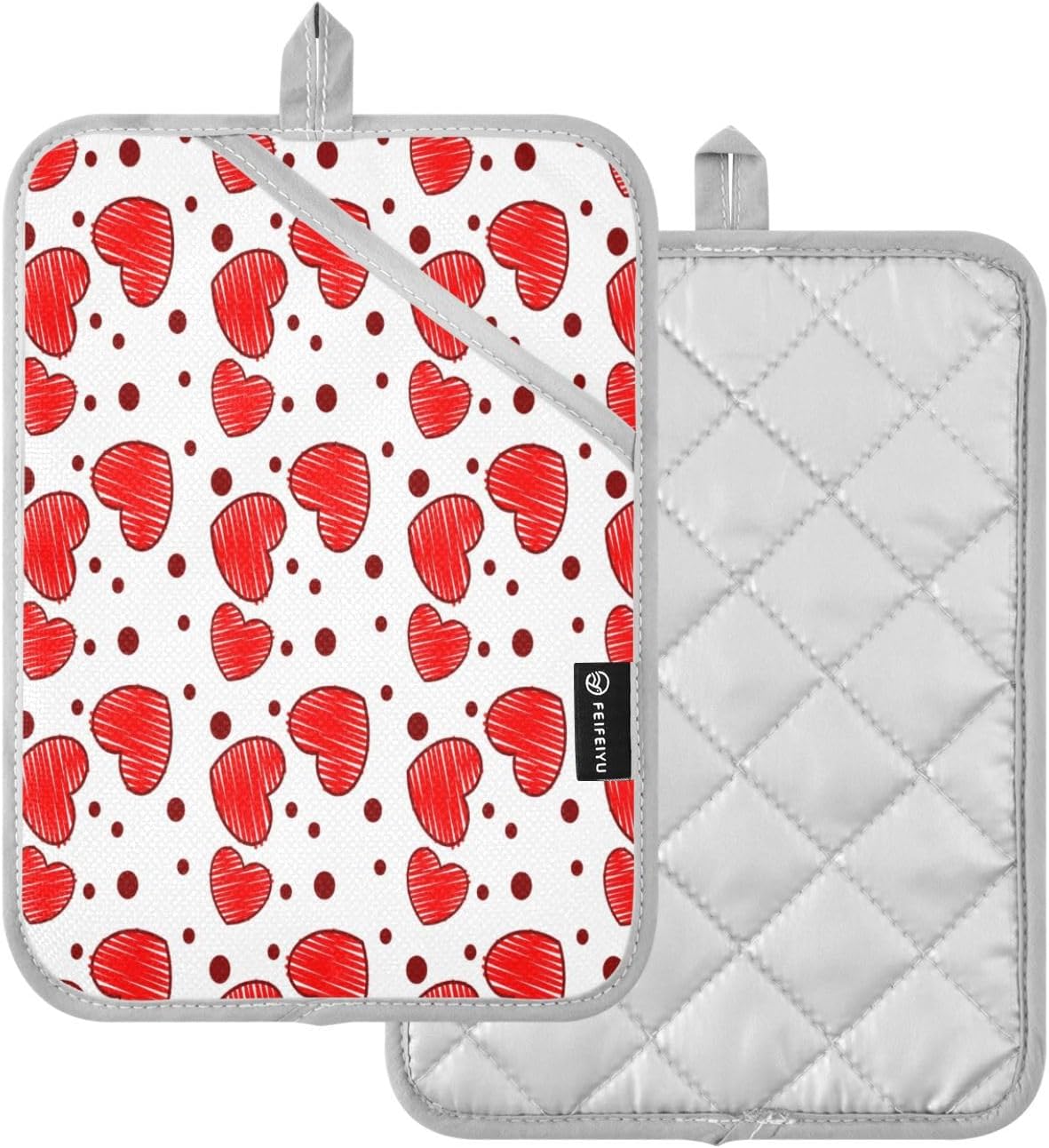 Love Pattern Valentines Pot Holder Set