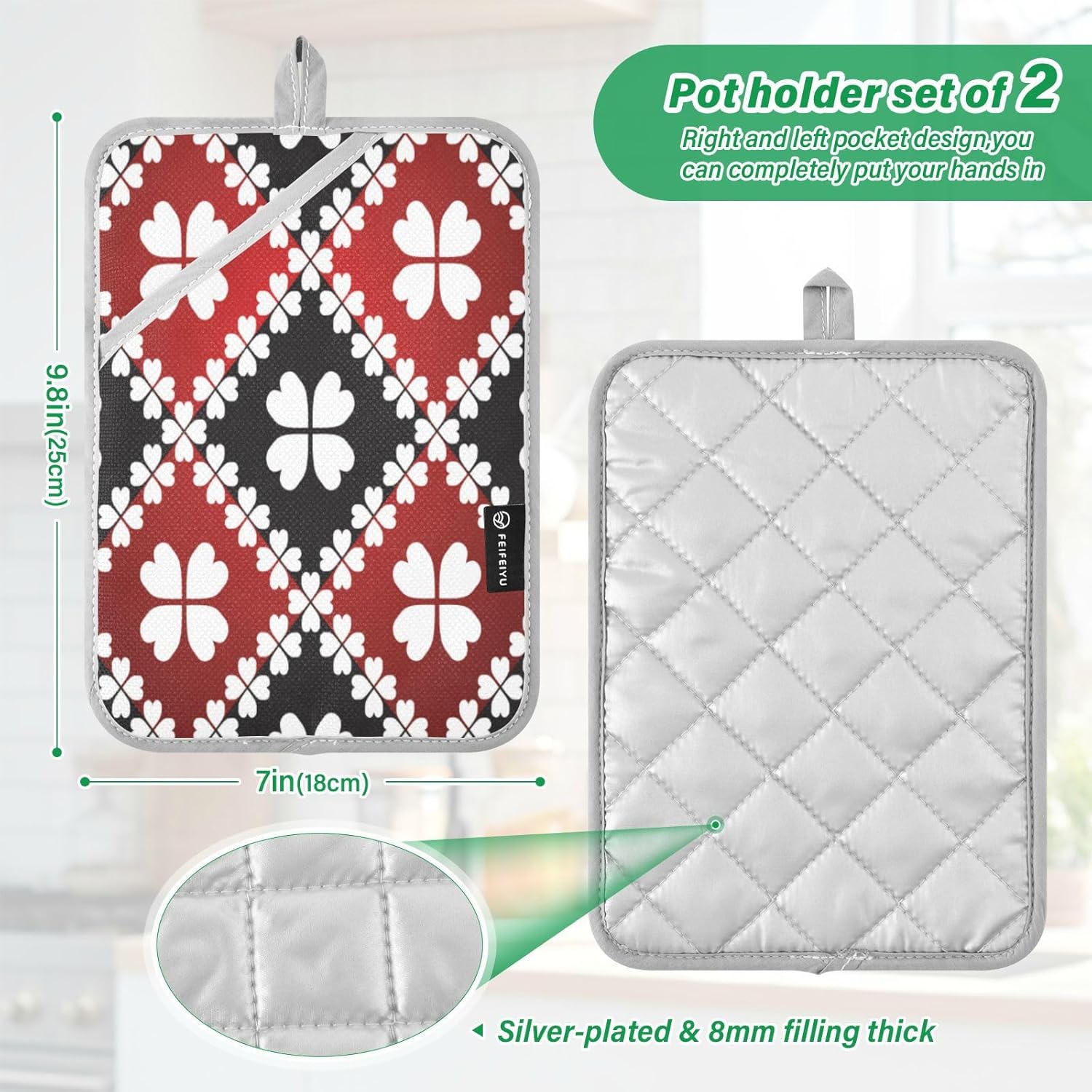 Shamrock Clover Potholder Set