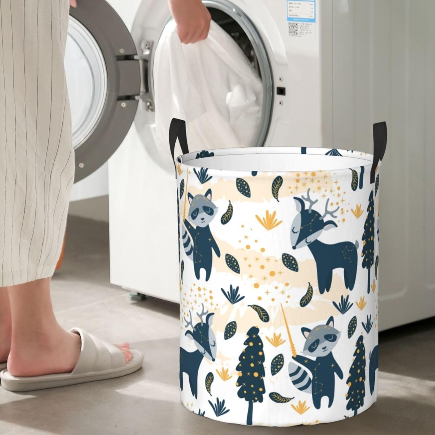 Collapsible Laundry Hamper with Handles for Bedroom Storage