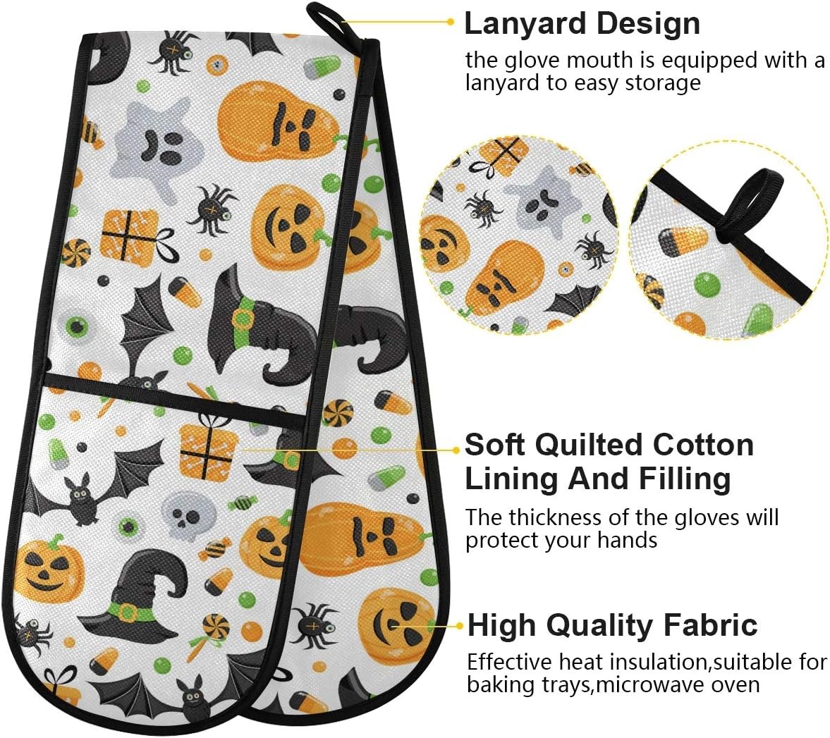 DOMIKING Double Oven Mitts