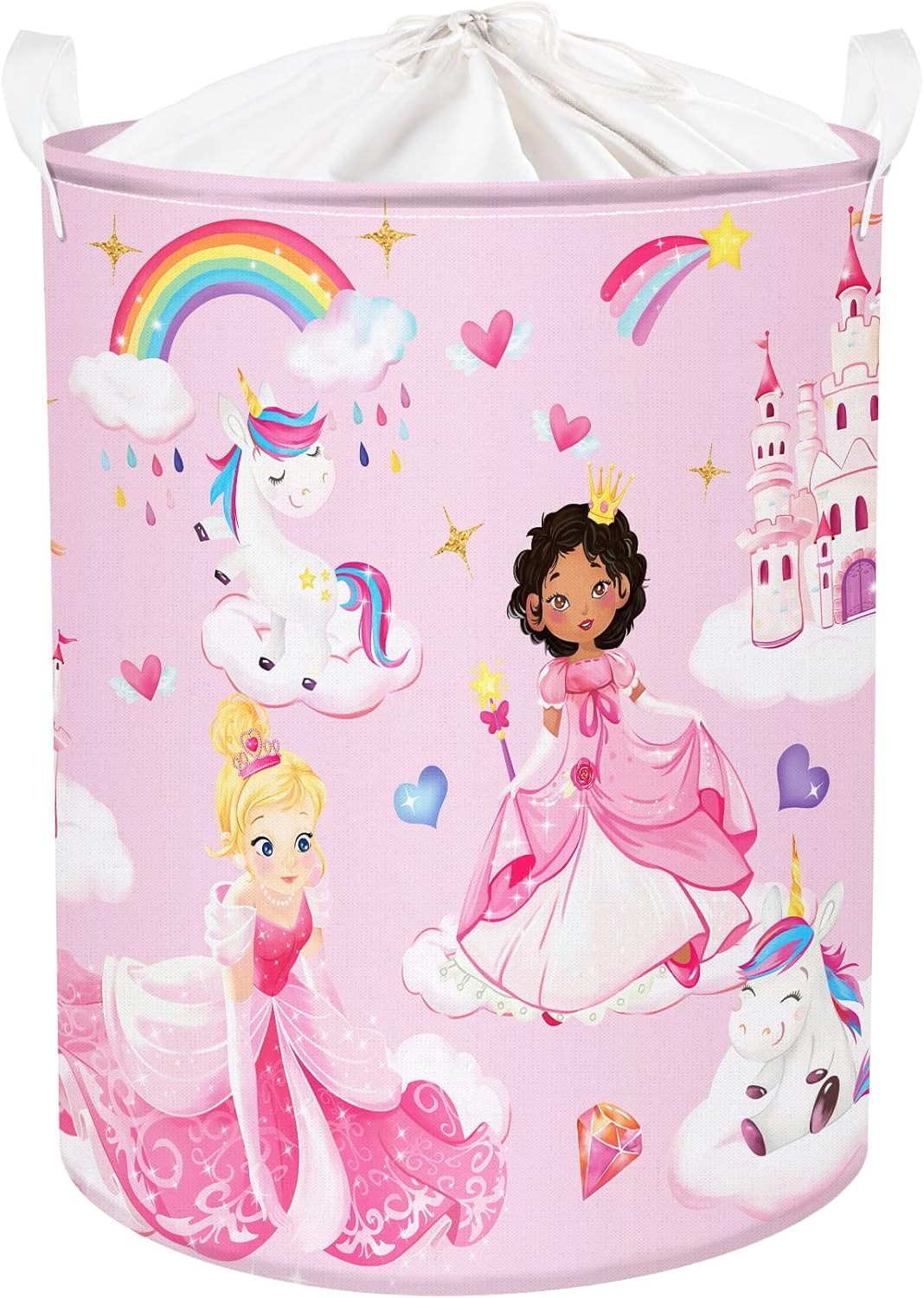 Clastyle Princess Unicorn Pink Girls Storage Basket