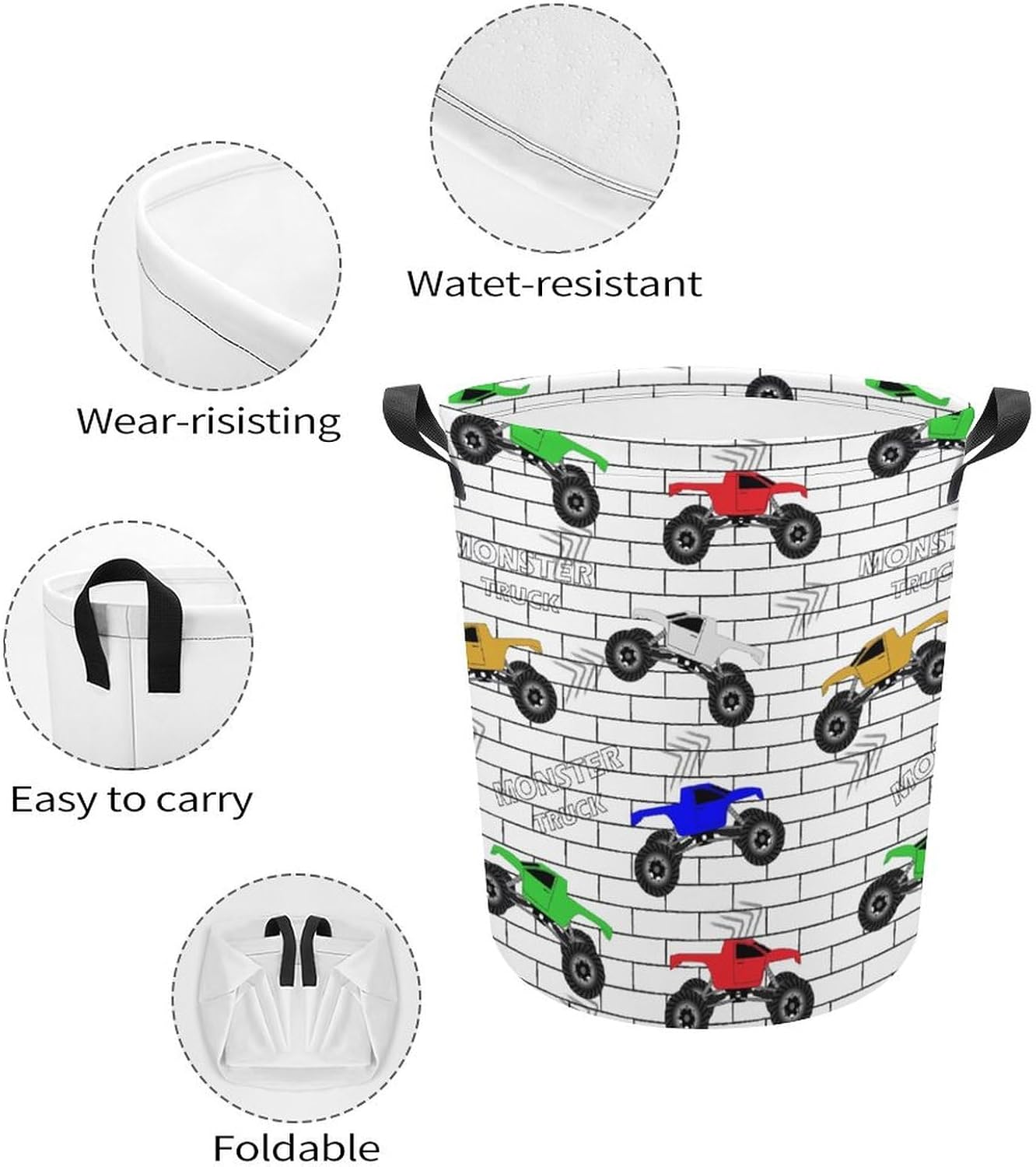 MEIKKO Multi-Color Monster Track Clothes Hamper