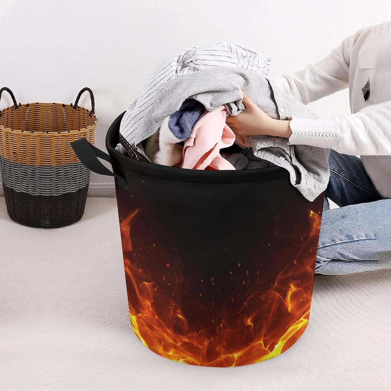 Meiko Flames Blazing Laundry Hamper