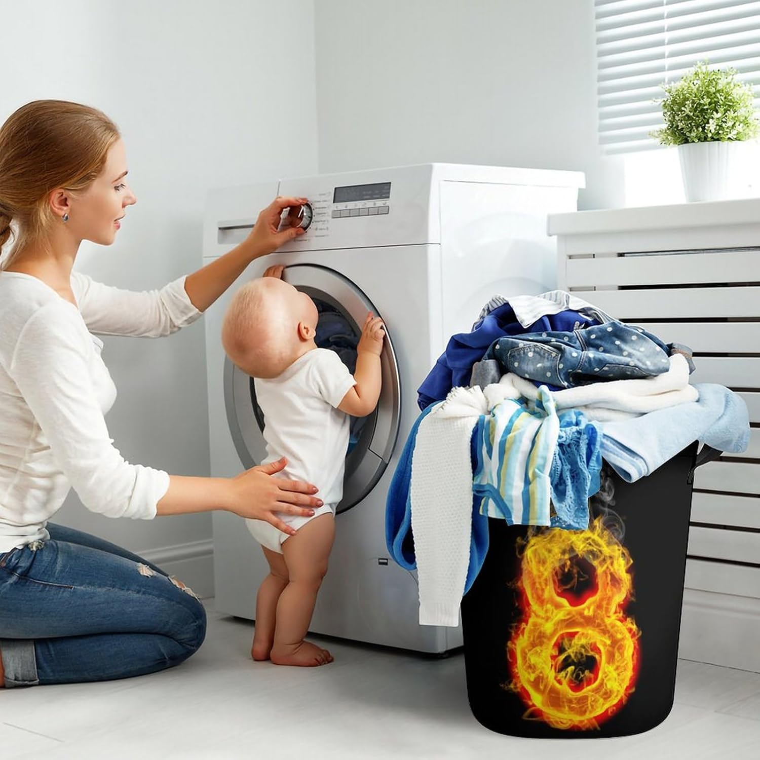 Fire Number 8 waterproof laundry hamper